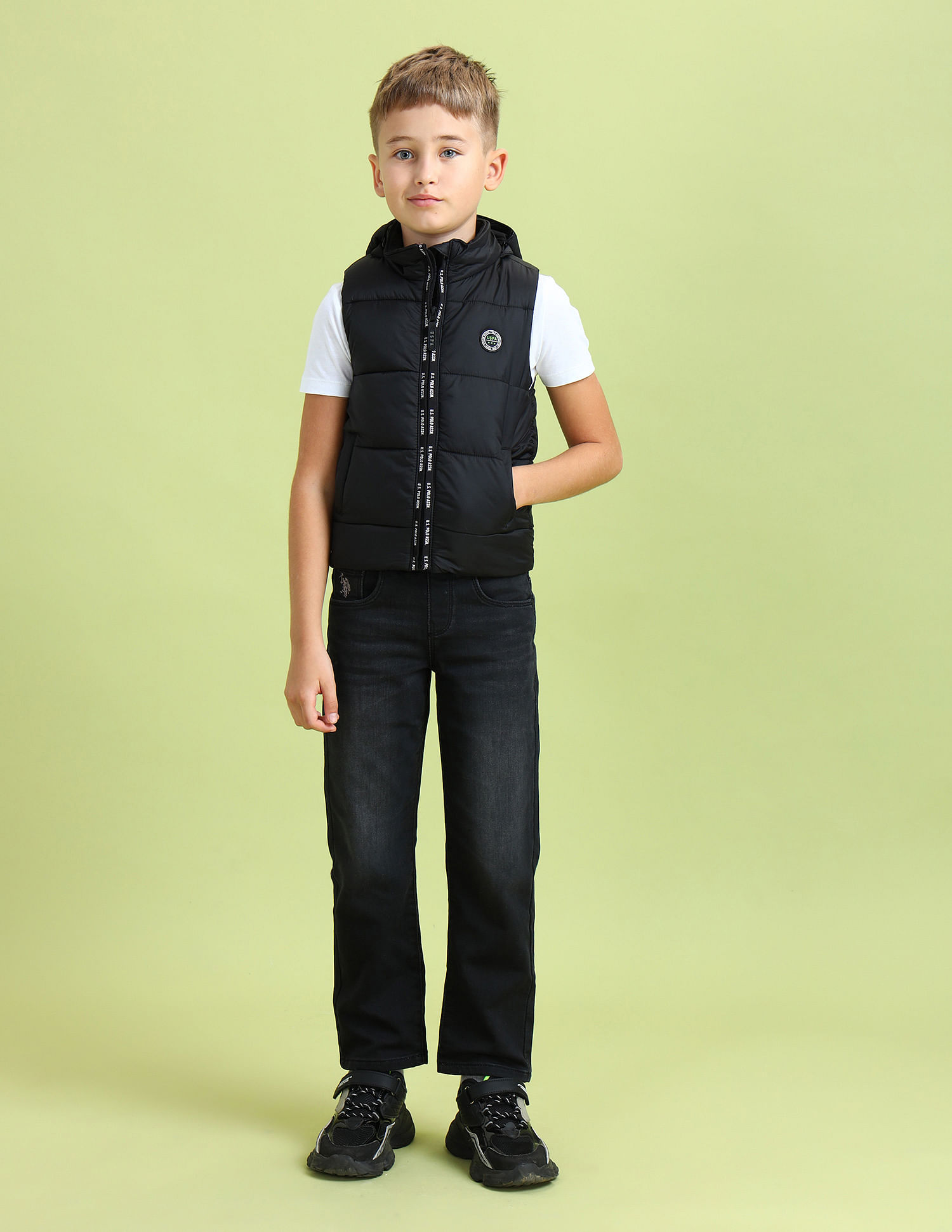 U.S. Polo Assn. Kids Boys Hooded Gilet Jacket