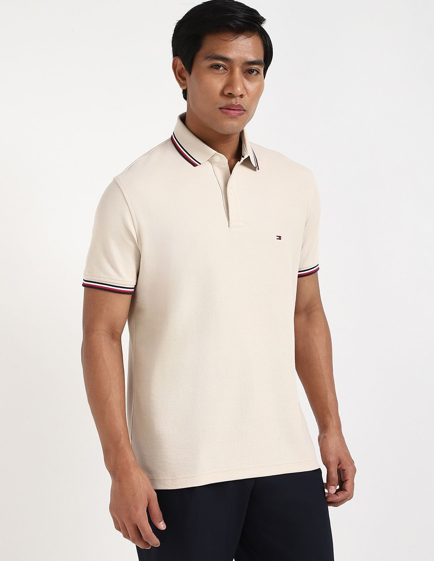 Tommy Hilfiger Solid Regular-Fit Cotton Polo Shirt