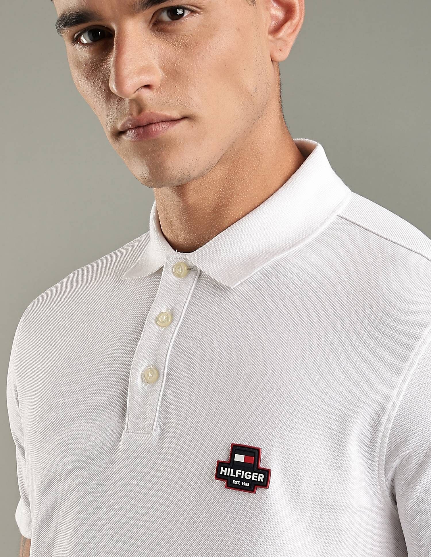 Tommy Hilfiger Solid Regular-Fit Cotton Polo Shirt