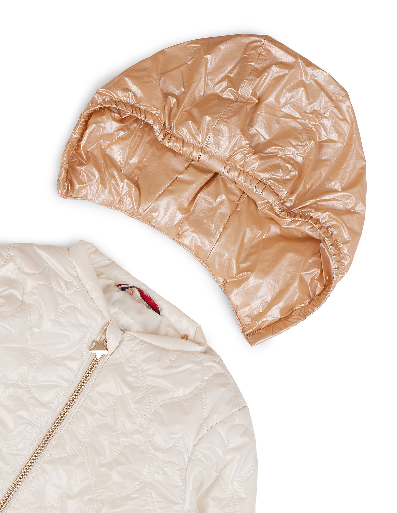 U.S. Polo Assn. Kids Girls Detachable Hood Quilted Jacket