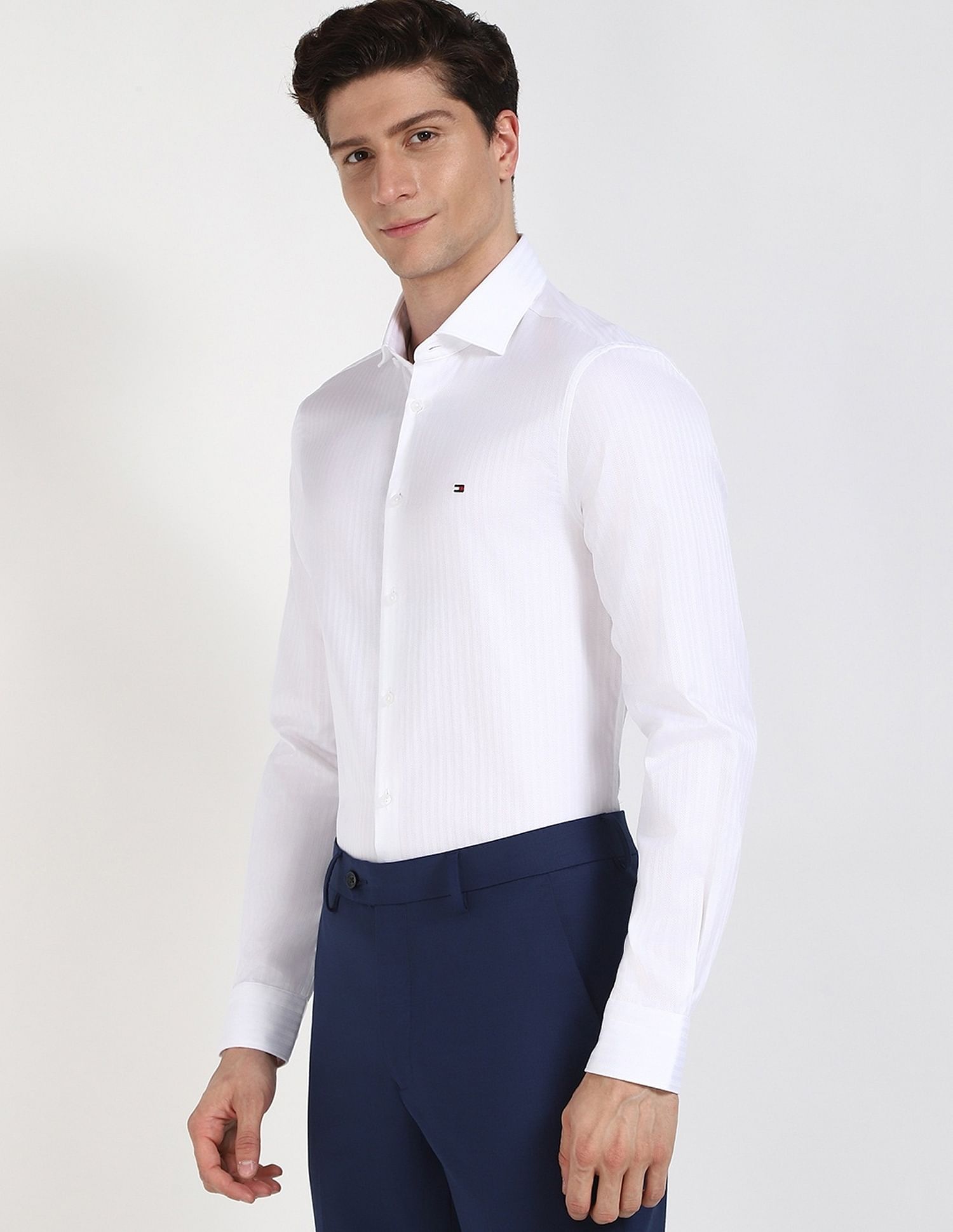 Tommy Hilfiger Striped Slim-Fit Cotton Shirt