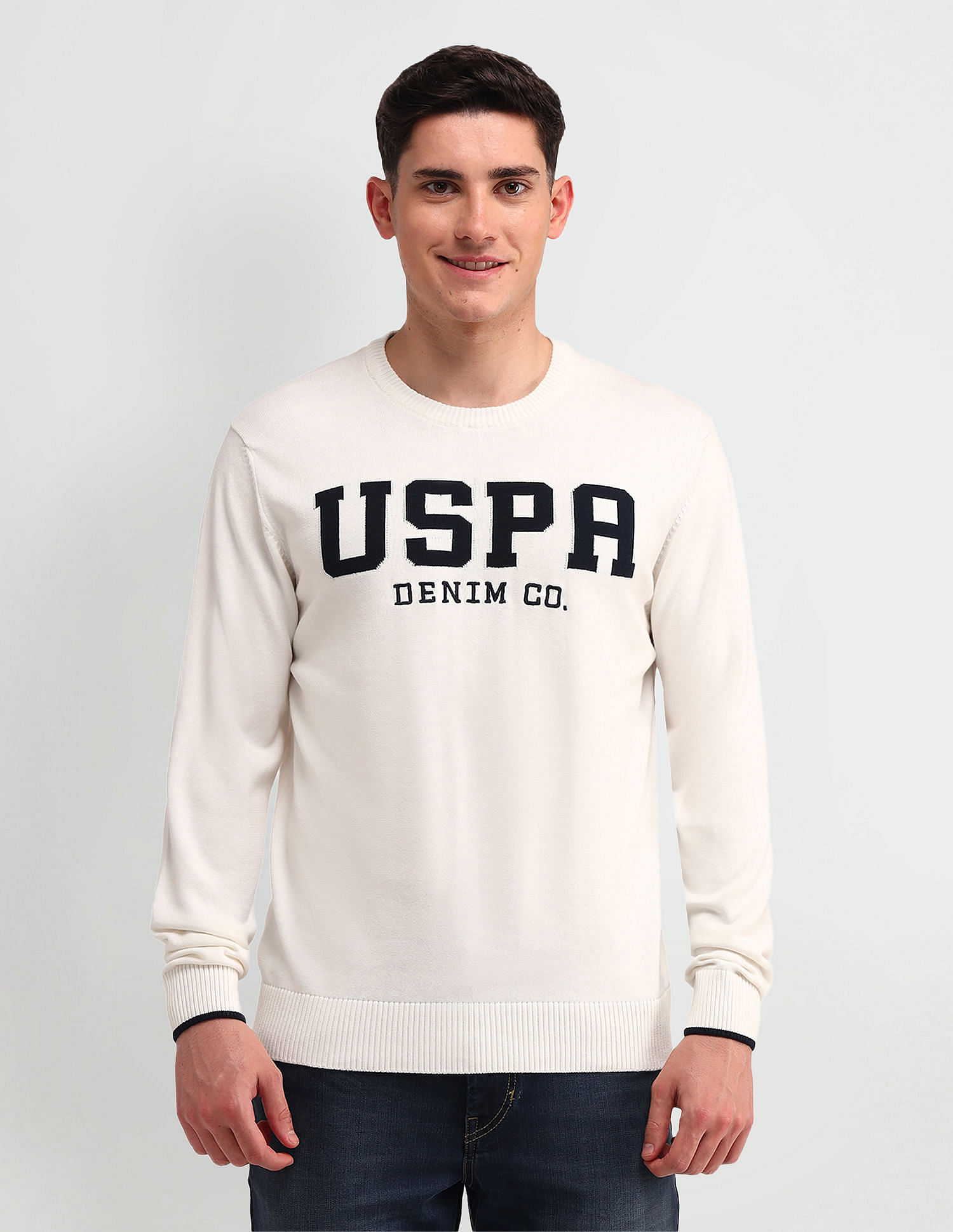 U.S. Polo Assn. Denim Co. Brand Printed Regular Fit Sweater