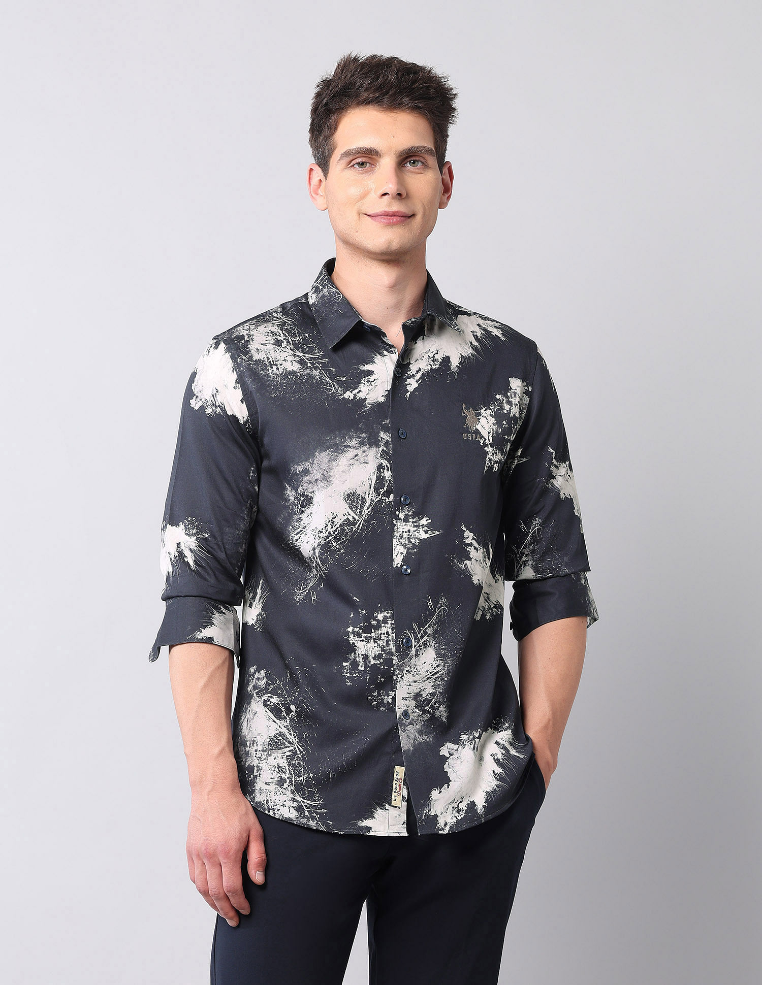 U.S. Polo Assn. Denim Co. Abstract Printed Pure Cotton Shirt