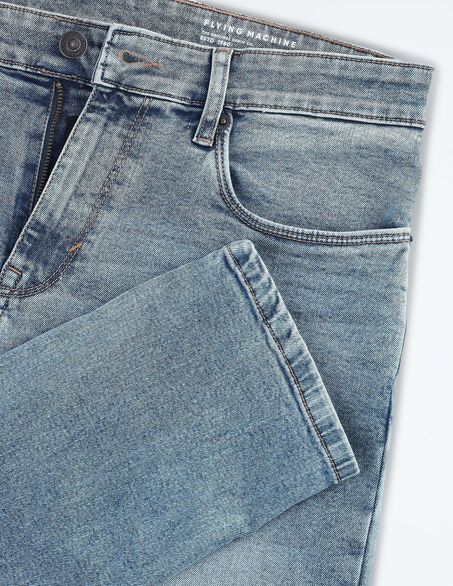 Flying Machine Lightly Distressed Slim Tapered Jeans