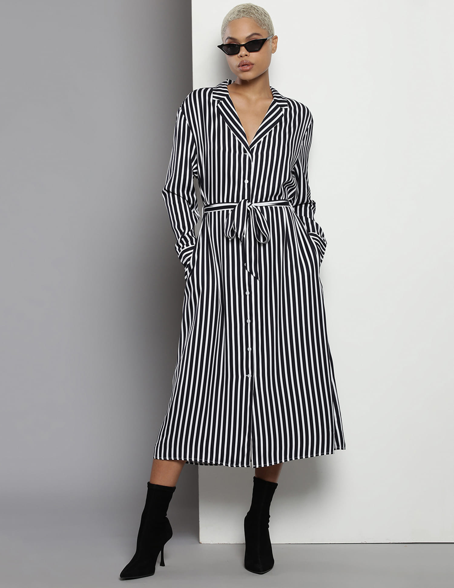 knee length dresses for ladies Tommy Hilfiger RWB Check Womens Midi Shirt Dress – CHO main image 0