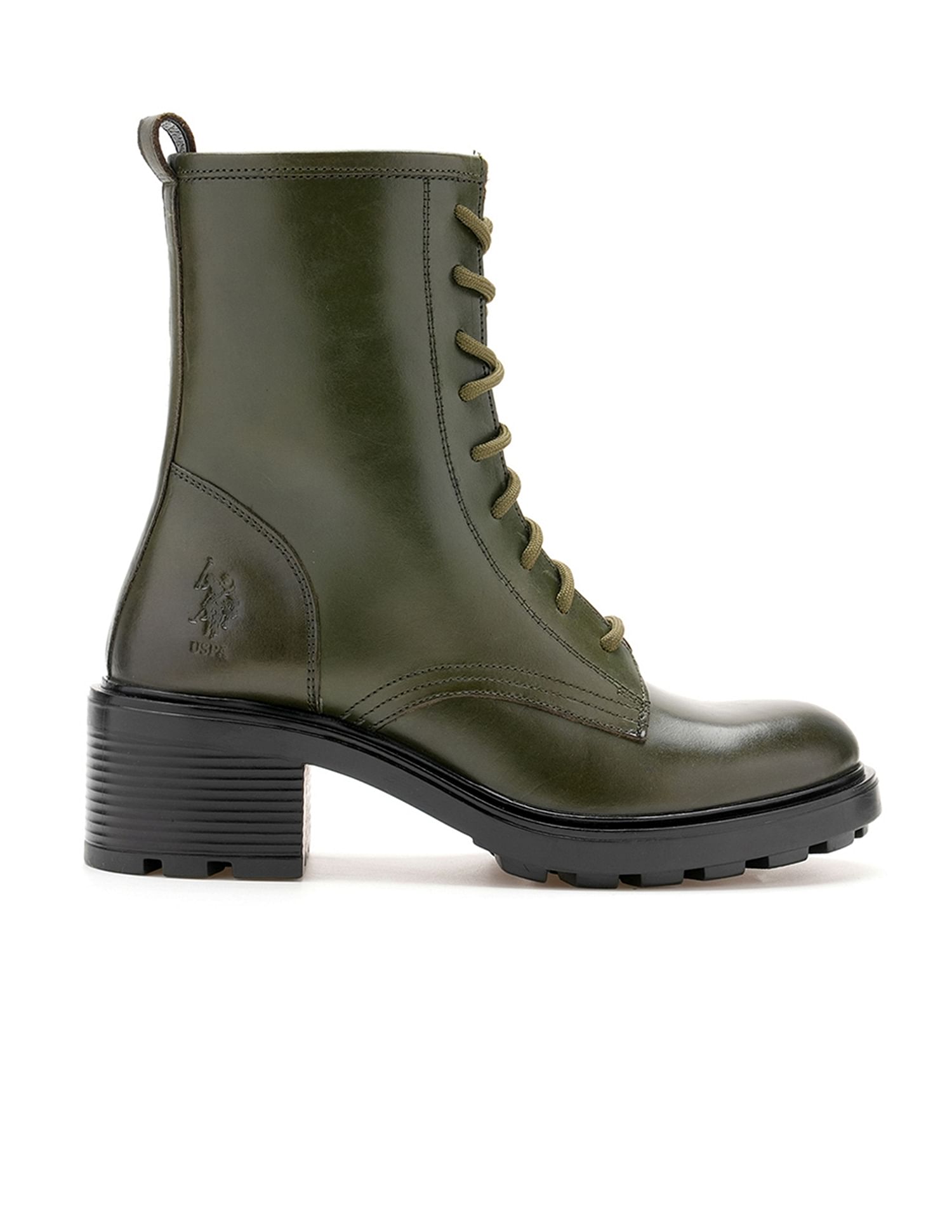 U.S. Polo Assn. Women Nadia  Leather Combat Boots