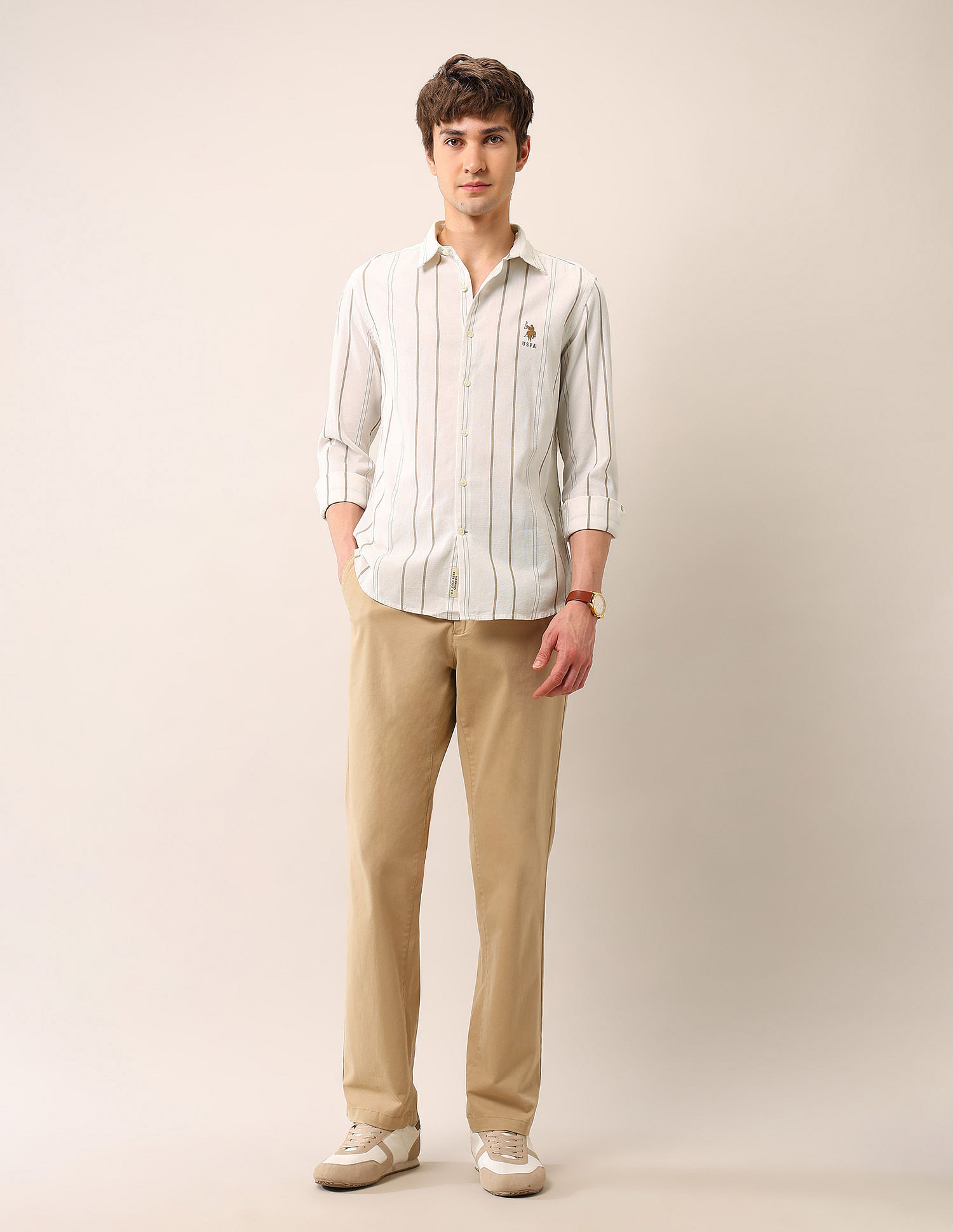 U.S. Polo Assn. Denim Co. Vertical Striped Dobby Shirt