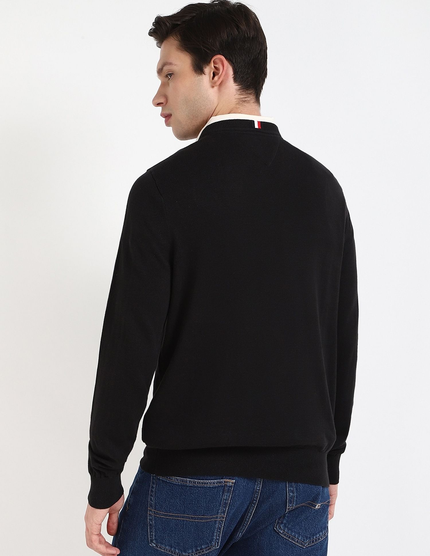 Tommy Hilfiger Solid Regular-Fit Cotton Sweater