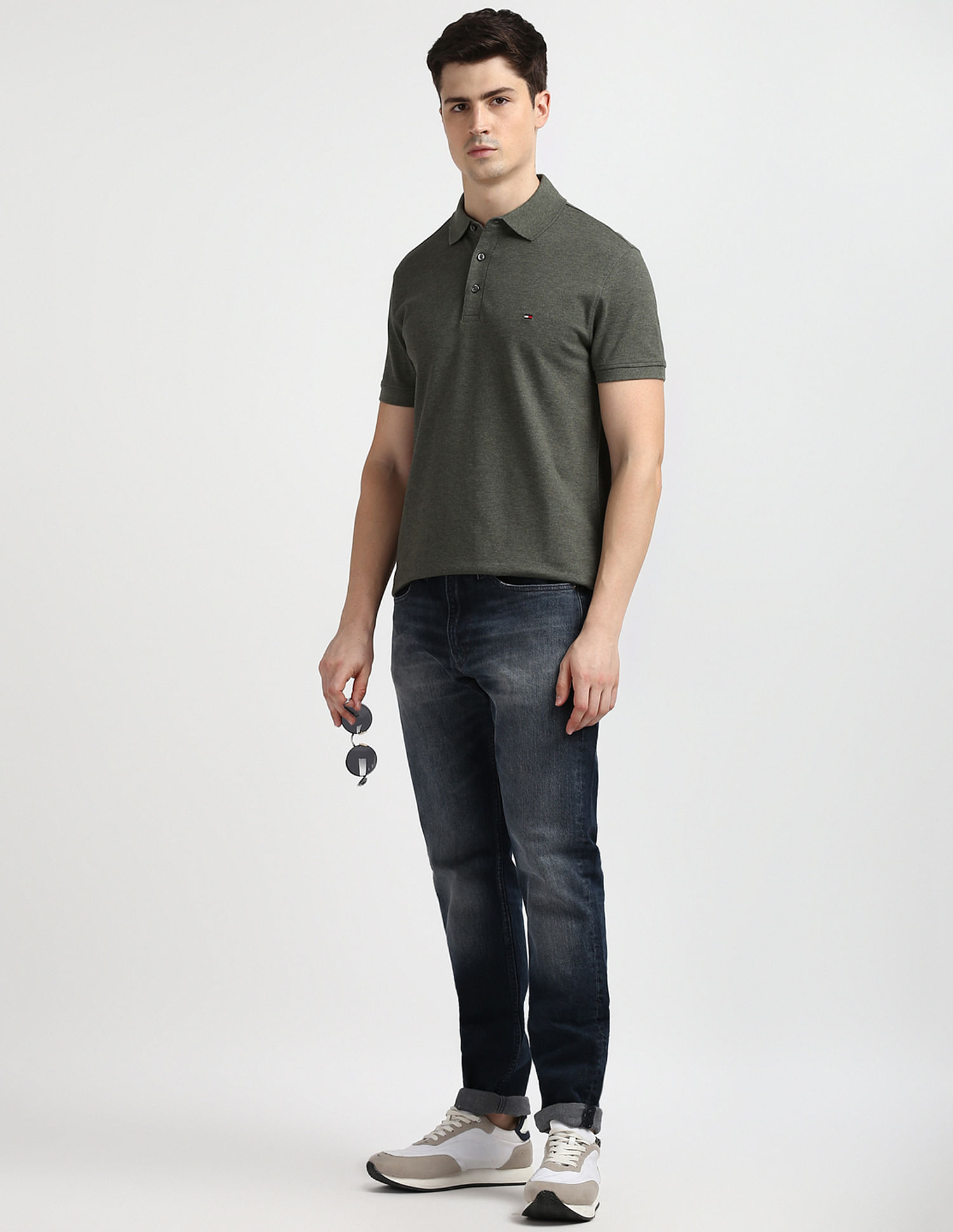 Tommy Hilfiger Slim Fit Heathered Polo Shirt