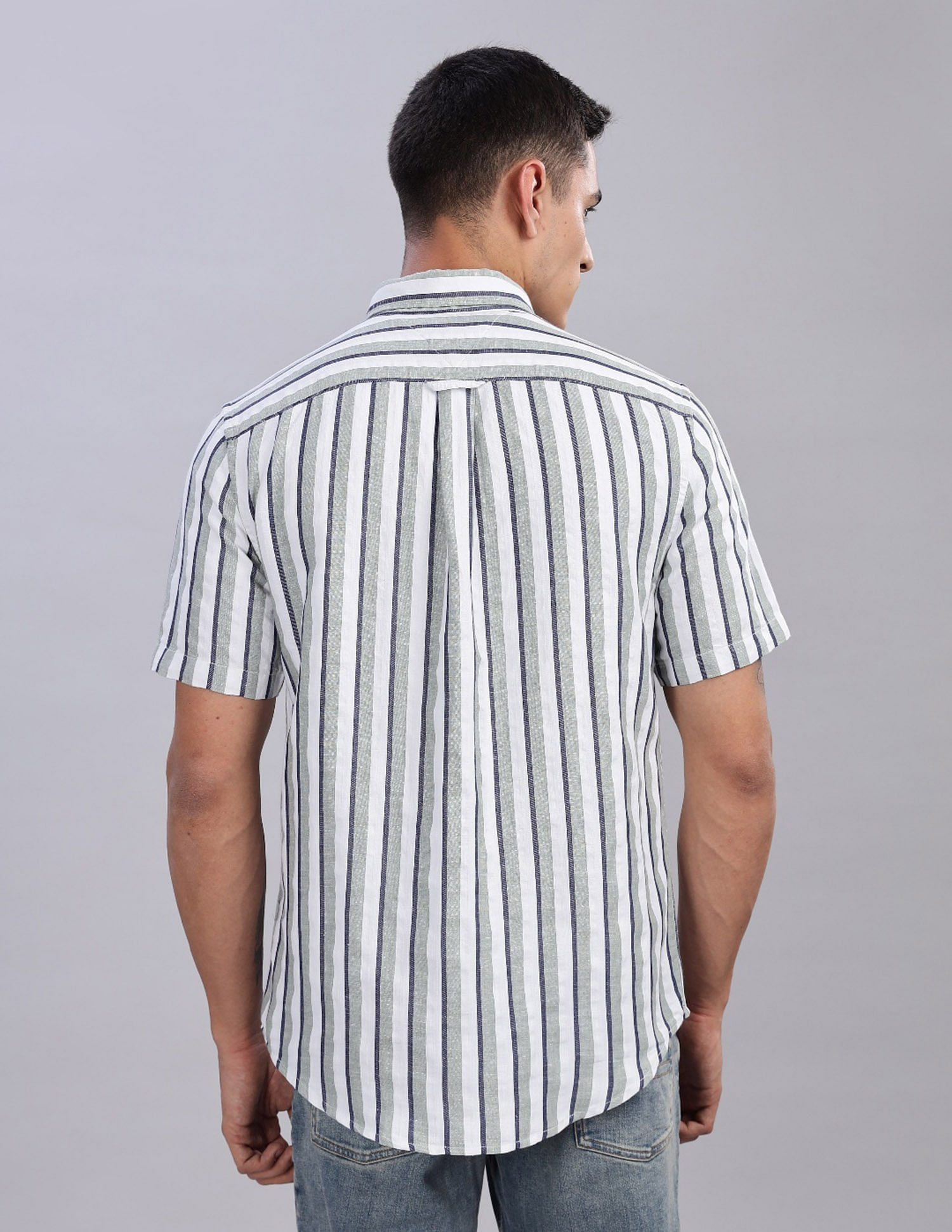 Tommy Hilfiger Striped Regular Fit Plain Woven Shirt