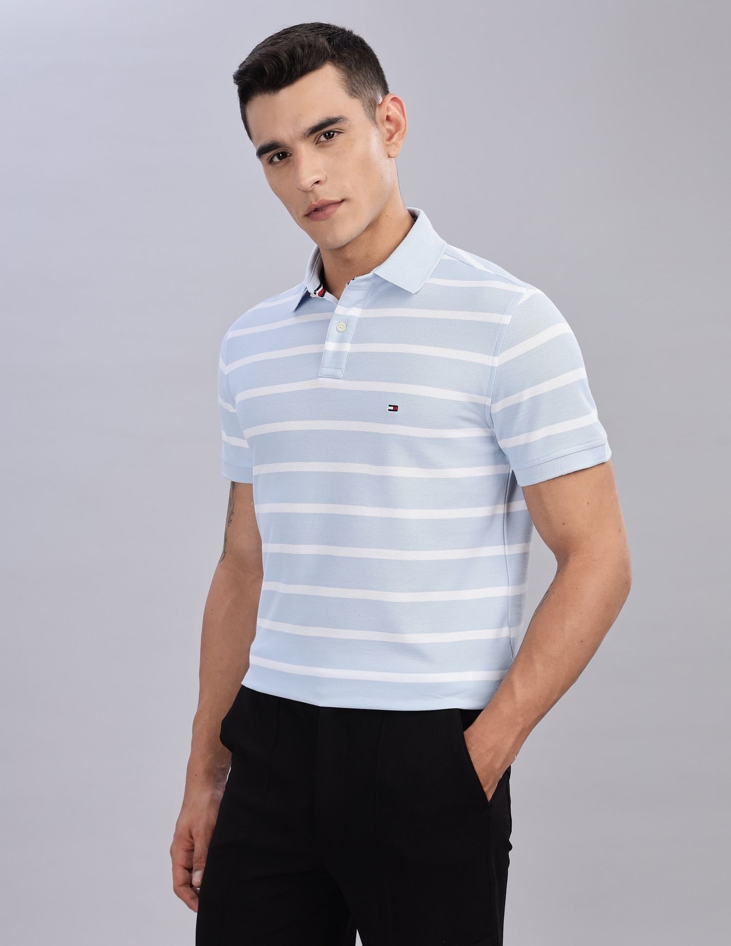 Tommy Hilfiger Striped Regular-Fit Cotton Polo Shirts