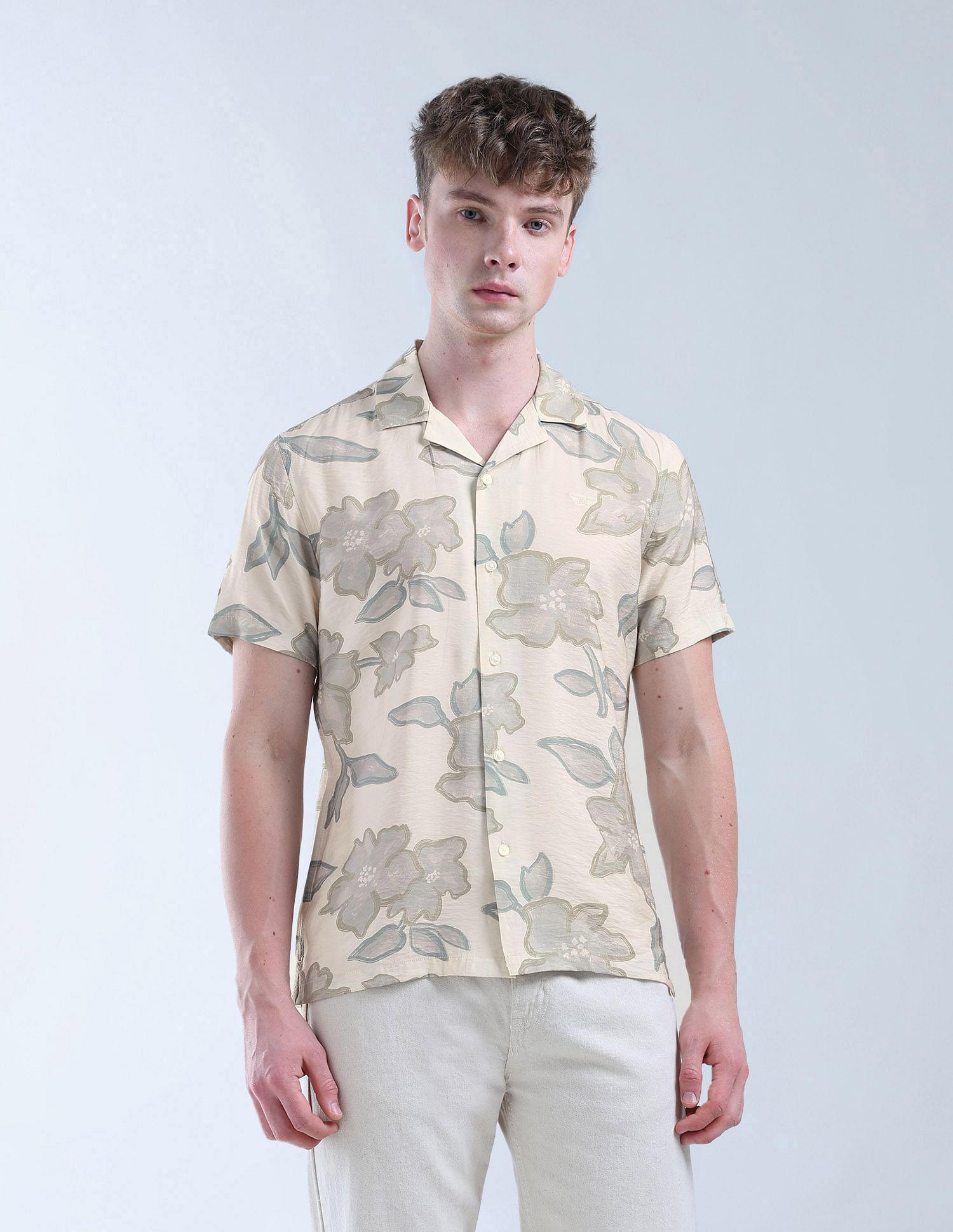 Flying Machine Floral Printed Color Of Home Shirt