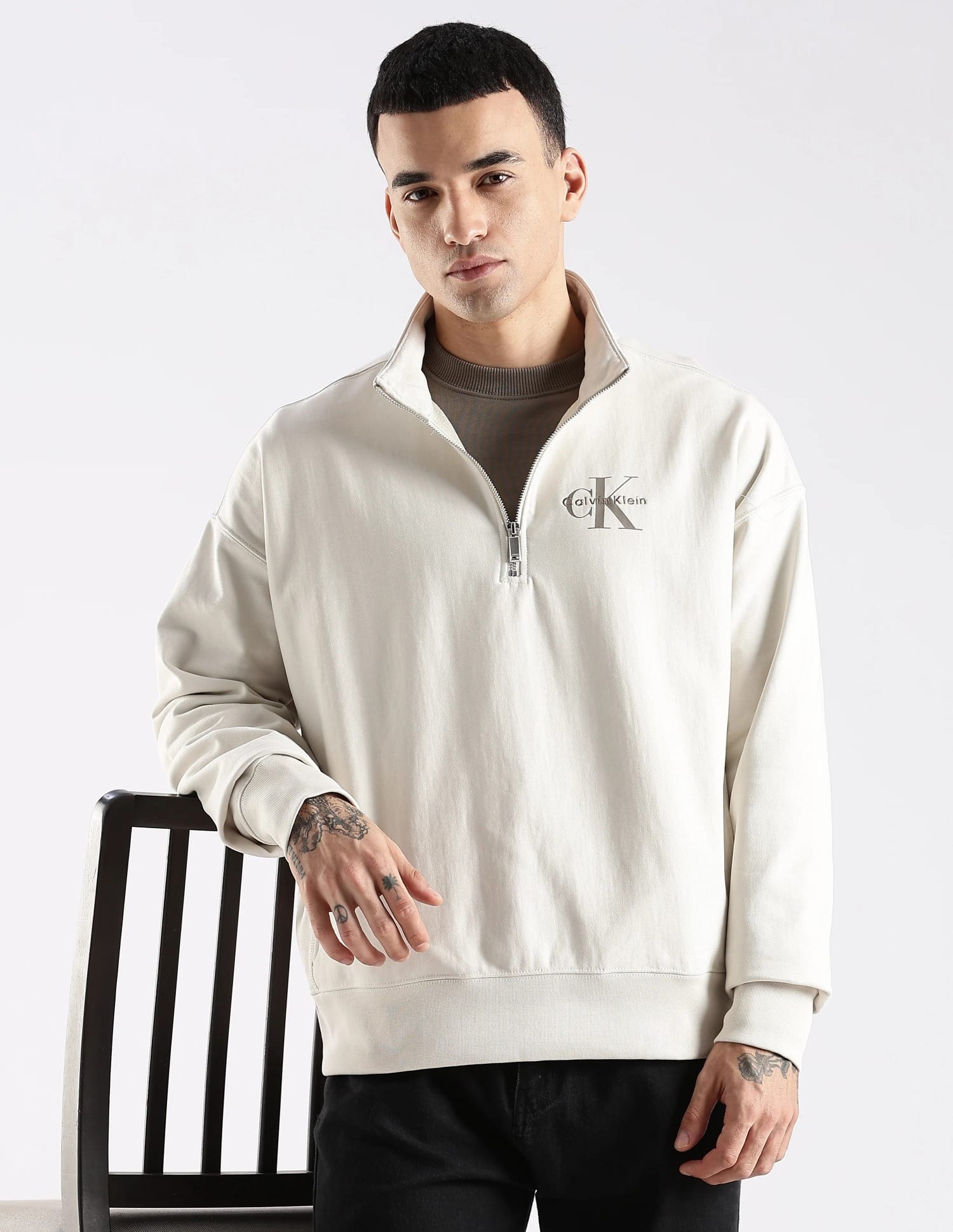 Buy Calvin Klein Jeans Logo Oversized Fit Cotton Sweatshirt