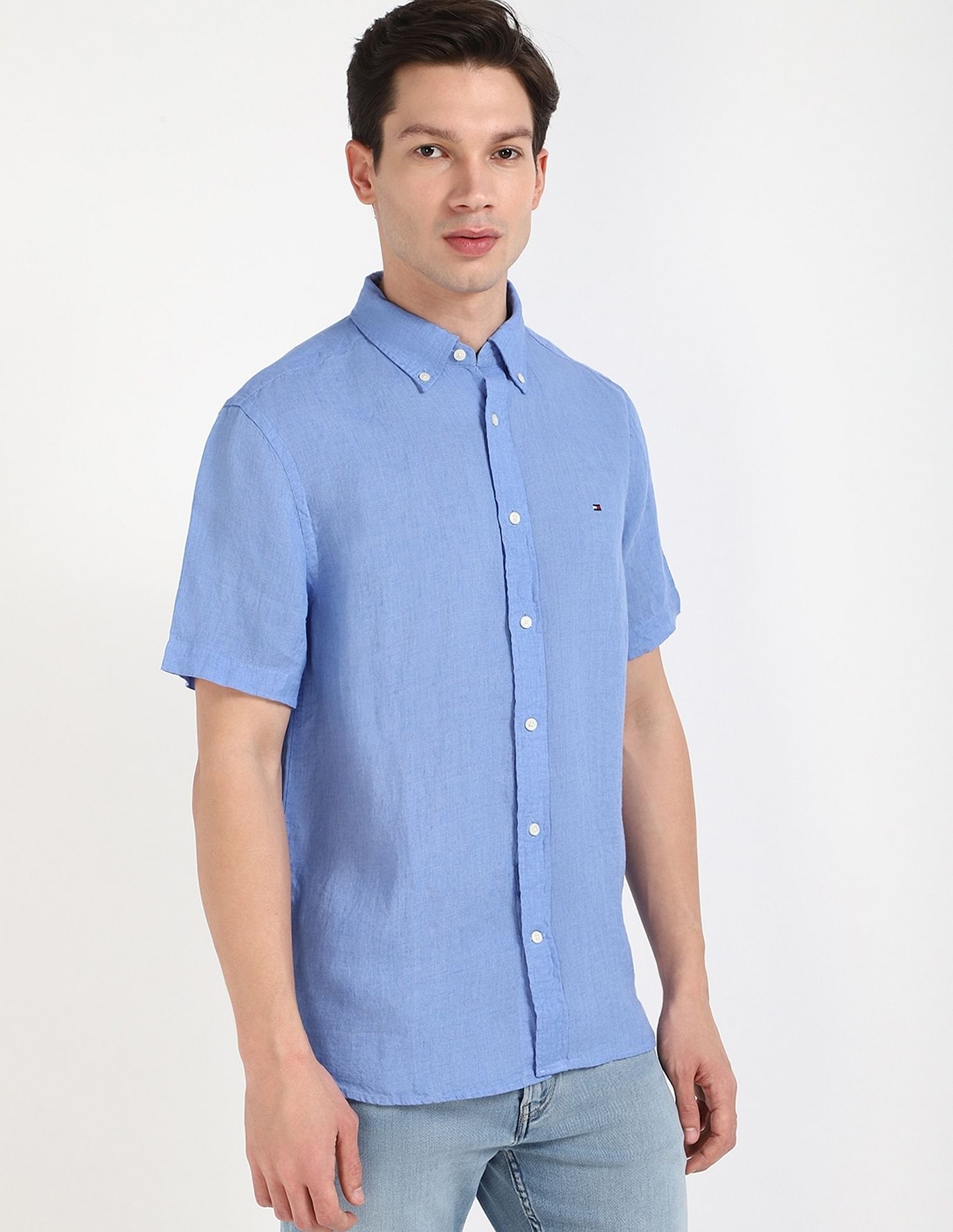 Tommy Hilfiger Solid Regular-Fit Linen Shirt