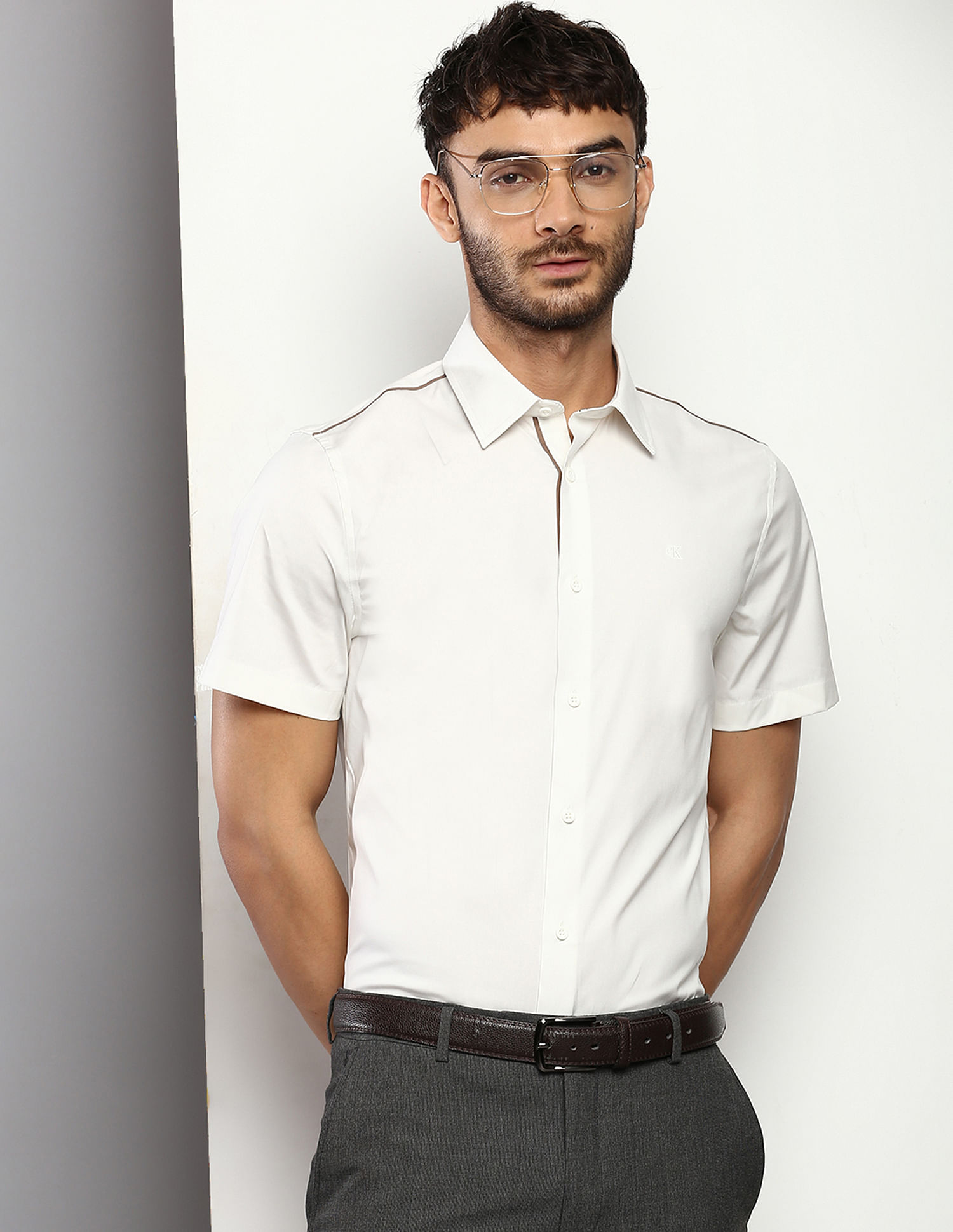 Calvin klein slim outlet fit short sleeve shirt