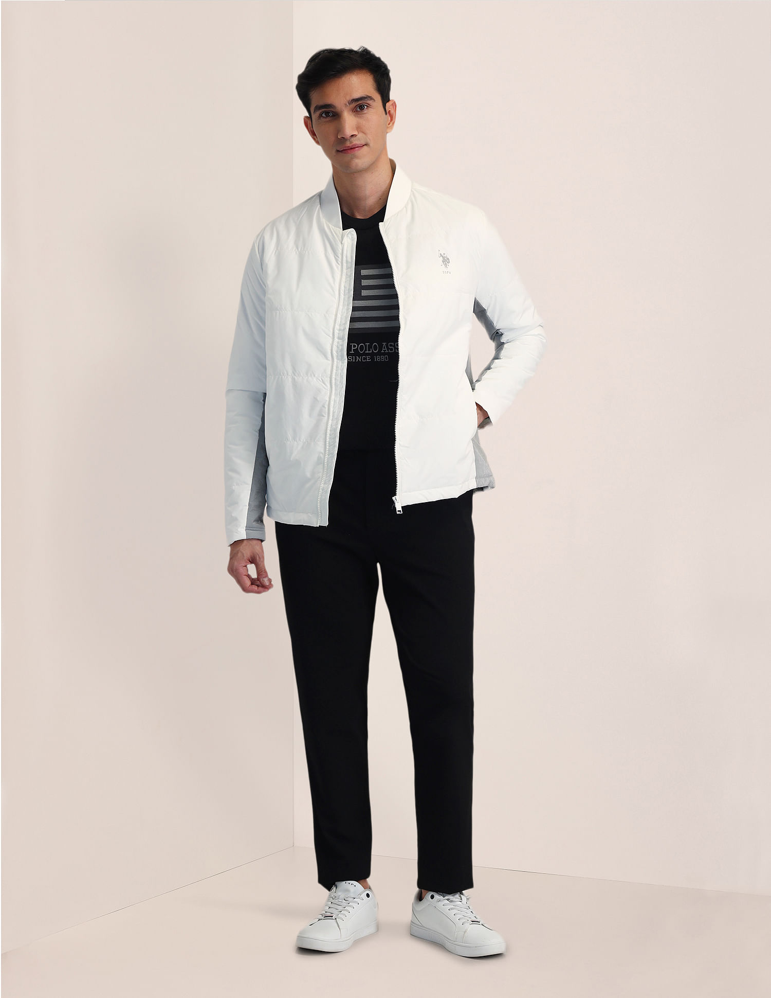 U.S. Polo Assn. Regular Fit Solid Bomber Jacket