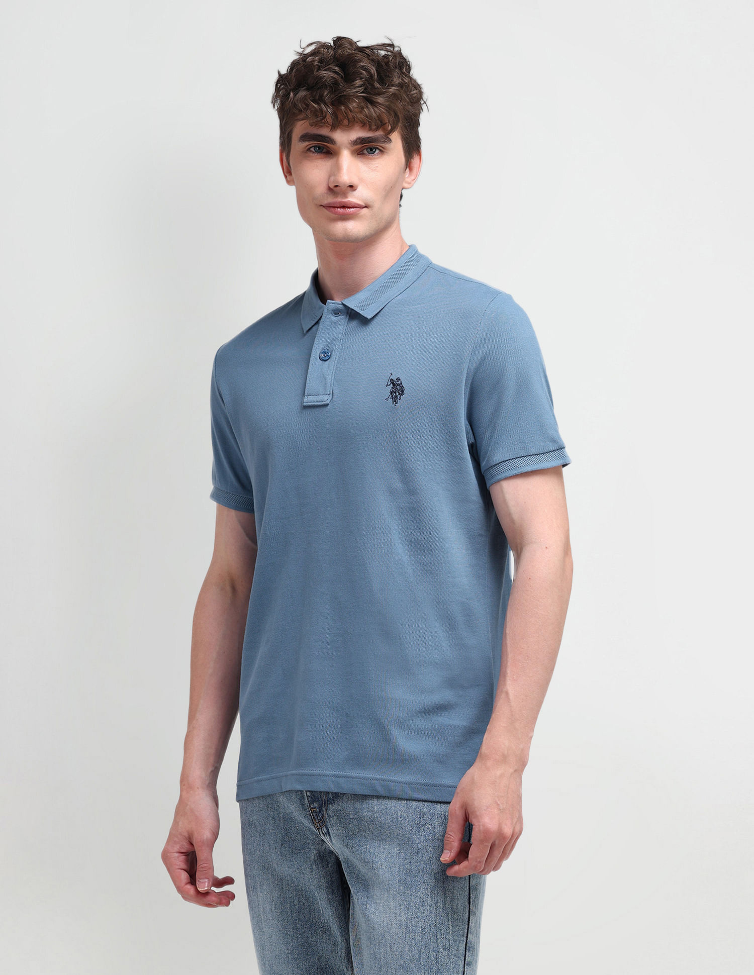 U.S. Polo Assn. Denim Co. Muscle Fit Solid Polo Shirt