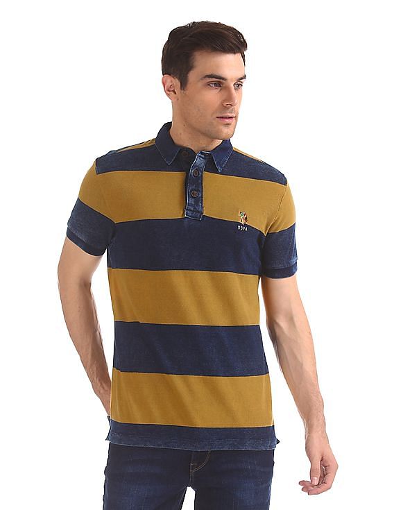 U.S. Polo Assn. Denim Co. Striped Pique Polo Shirt
