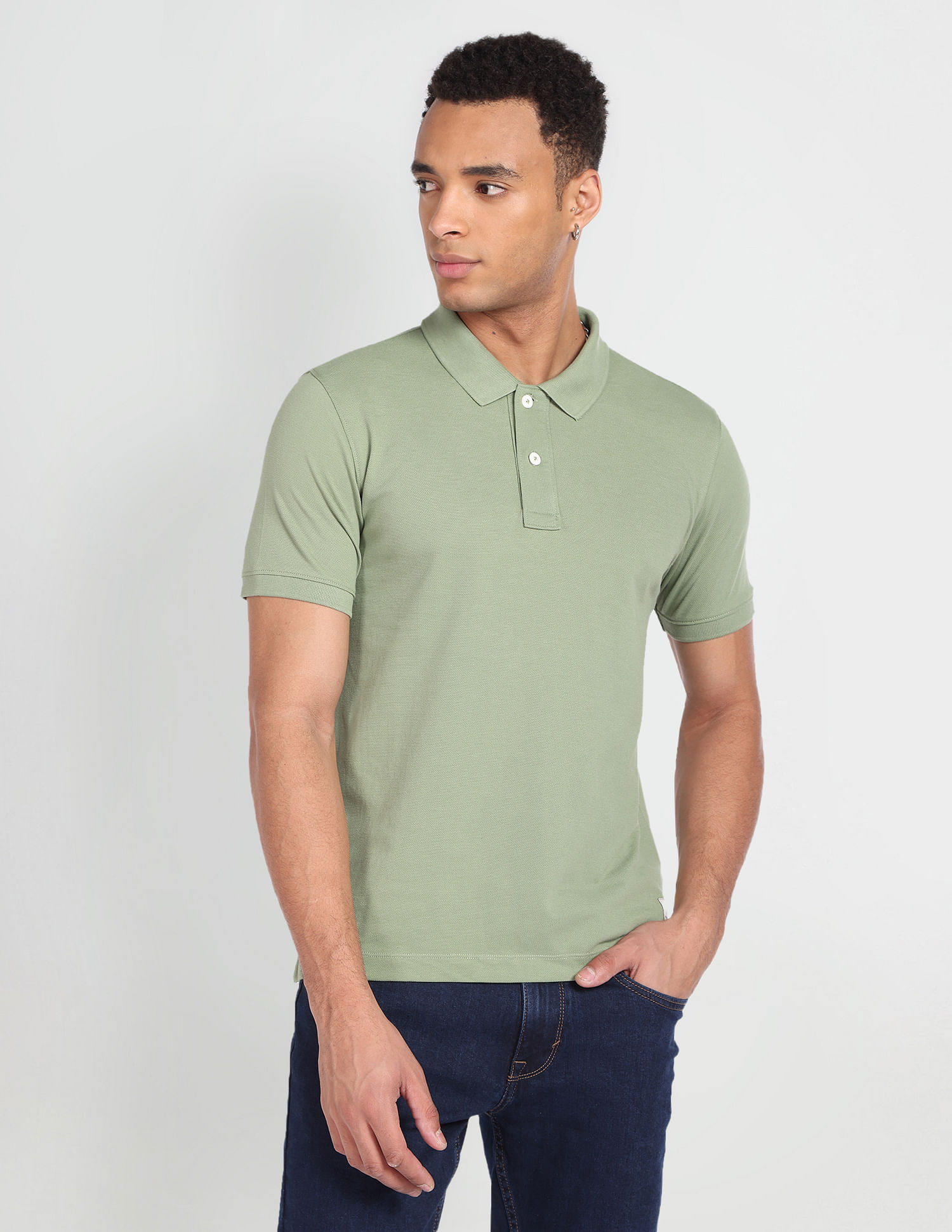 Flying Machine Short Sleeve Solid Polo Shirt