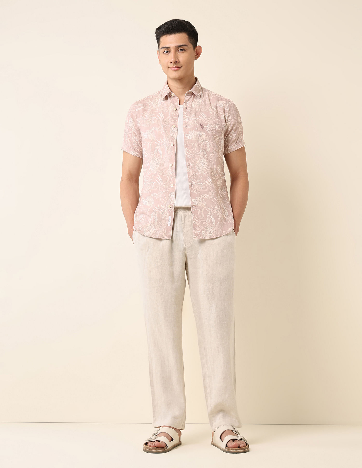 U.S. Polo Assn. Tailored Fit Tropical Printed Shirt