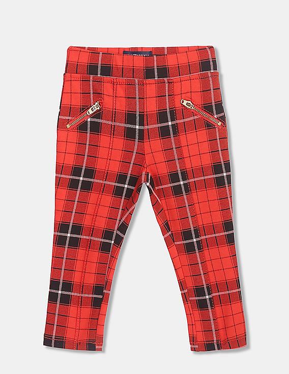 Buy The Children's Place Girls Red Plaid Ponte Pants 