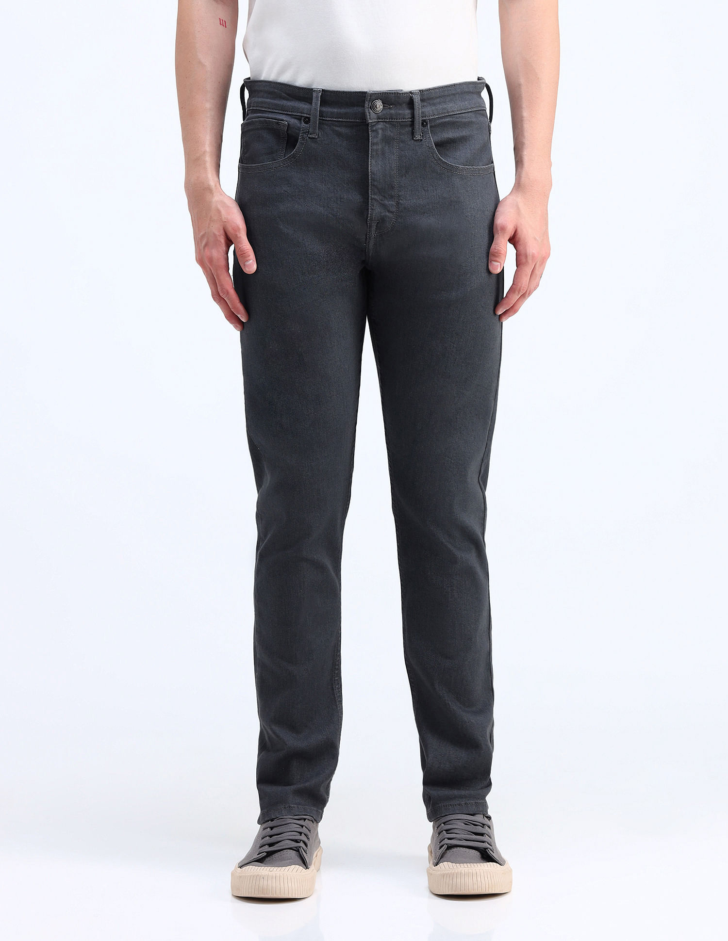 Flying Machine Slash Slim Tapered Fit Jeans