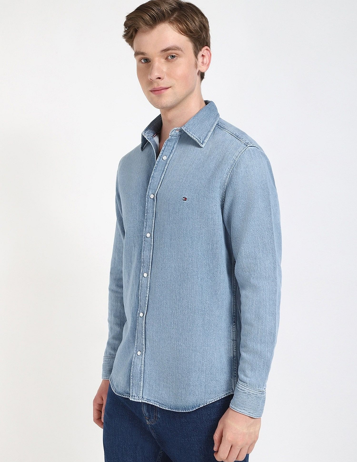 Tommy Hilfiger Solid Regular-Fit Cotton Shirt