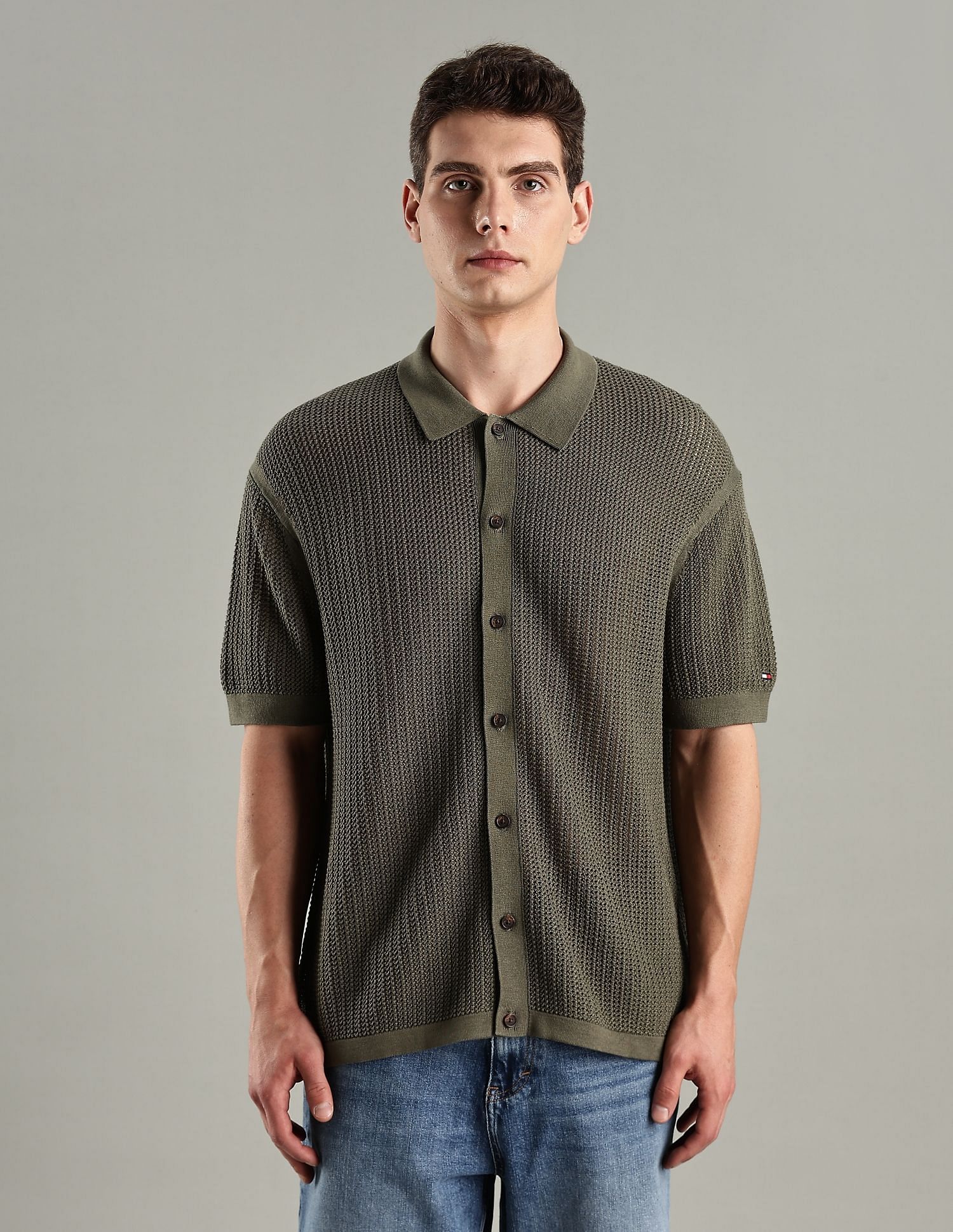 Tommy Hilfiger Texture Relaxed-Fit Cotton Shirt
