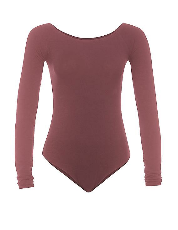 Aeropostale Long Sleeve Stretch Jersey Bodysuit