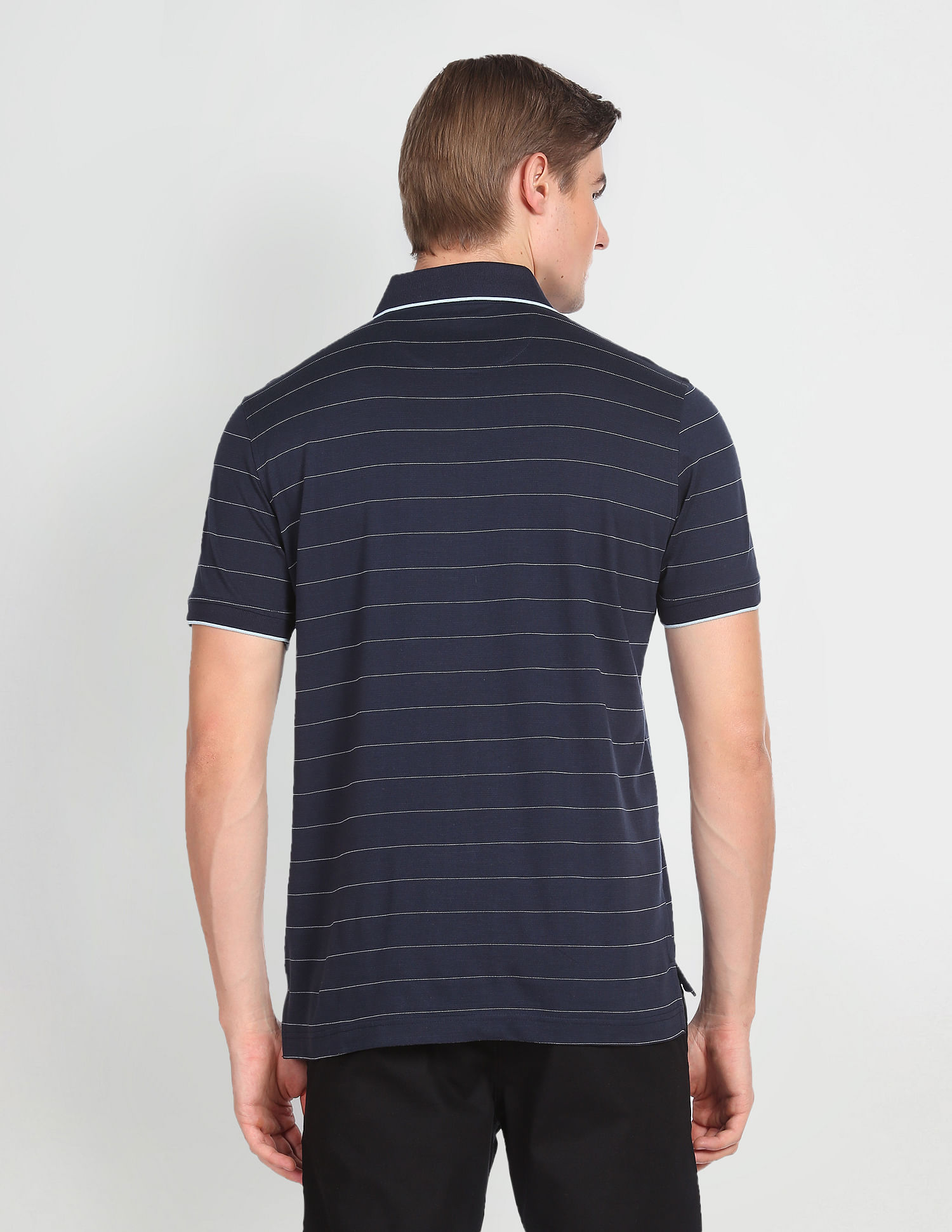 Arrow Horizontal Stripe Cotton Polo Shirt