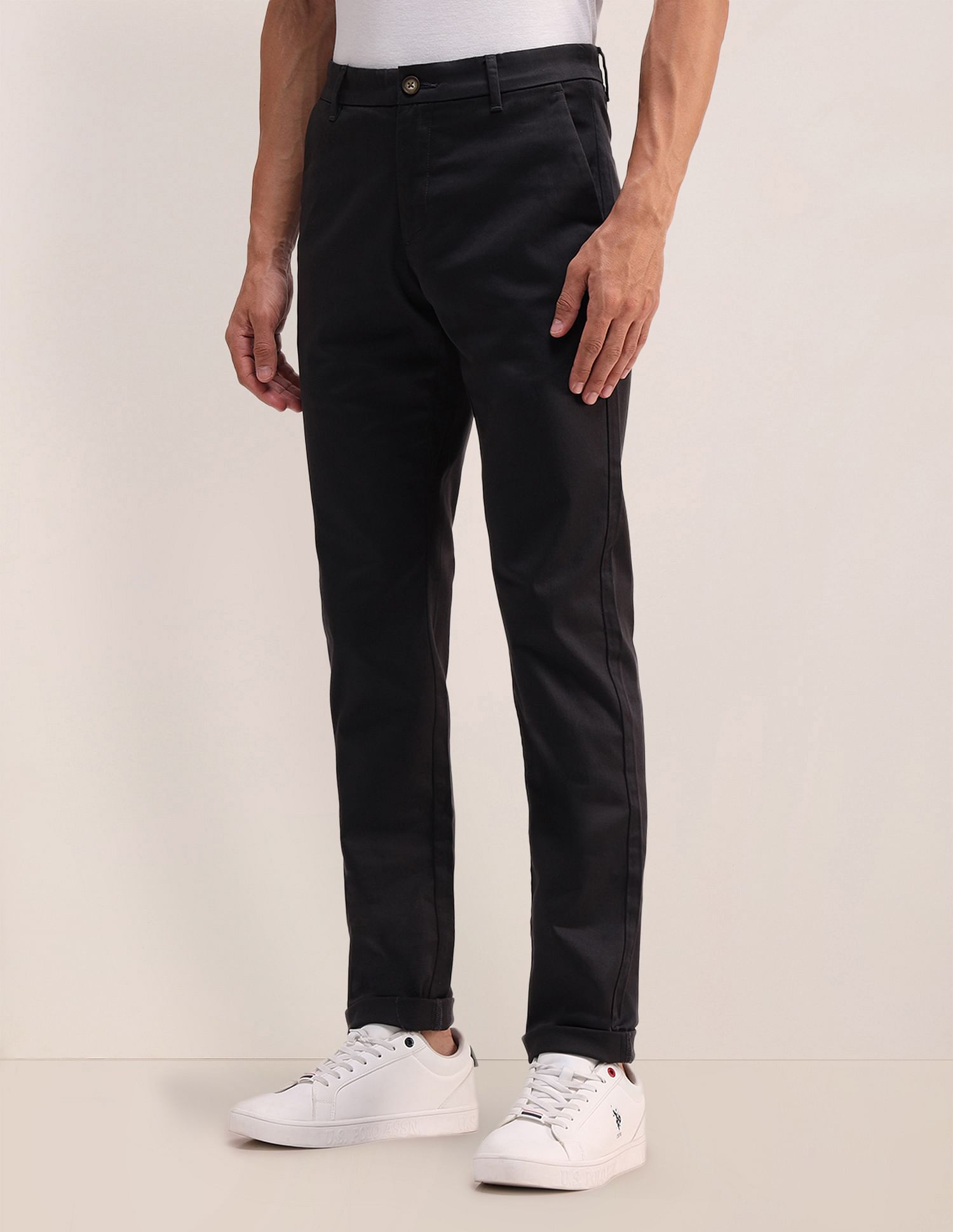 U.S. Polo Assn. Austin Slim Fit Solid Trousers