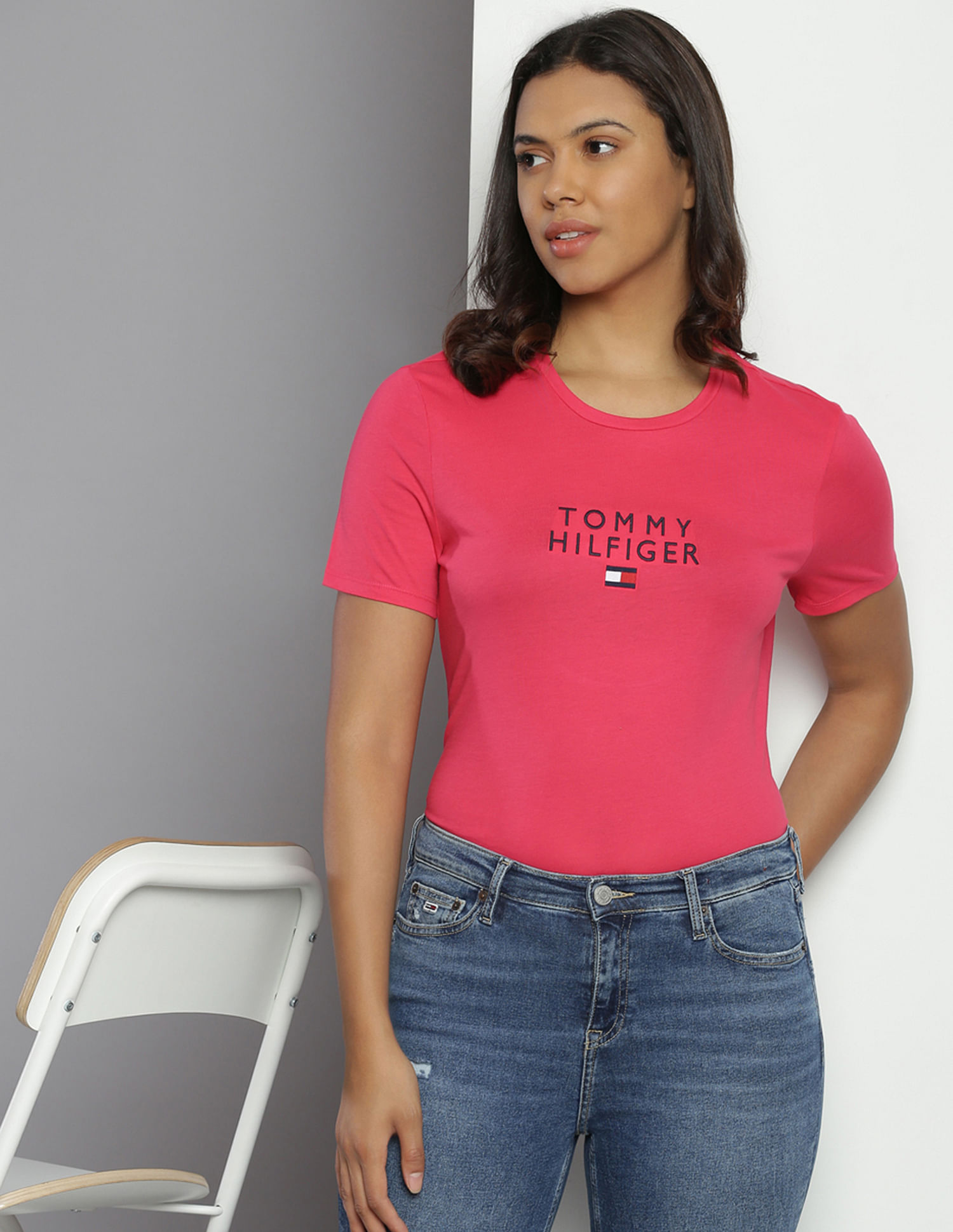 Tommy Hilfiger Pure Cotton Embroidered Logo T-Shirt
