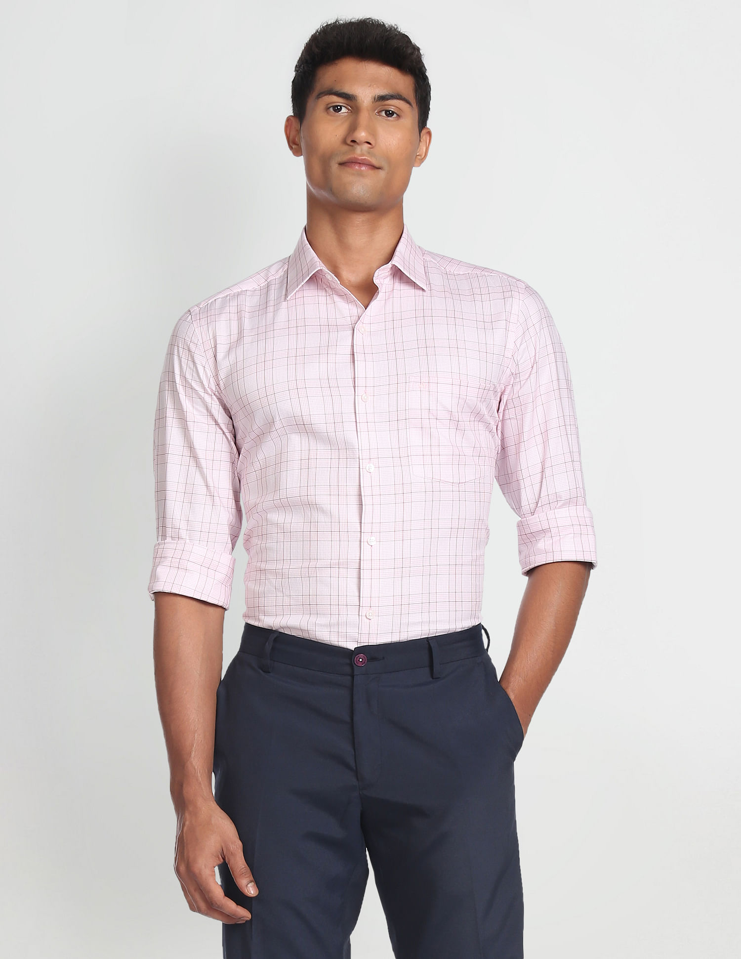 Arrow Classic Regular Fit Tartan Formal Shirt