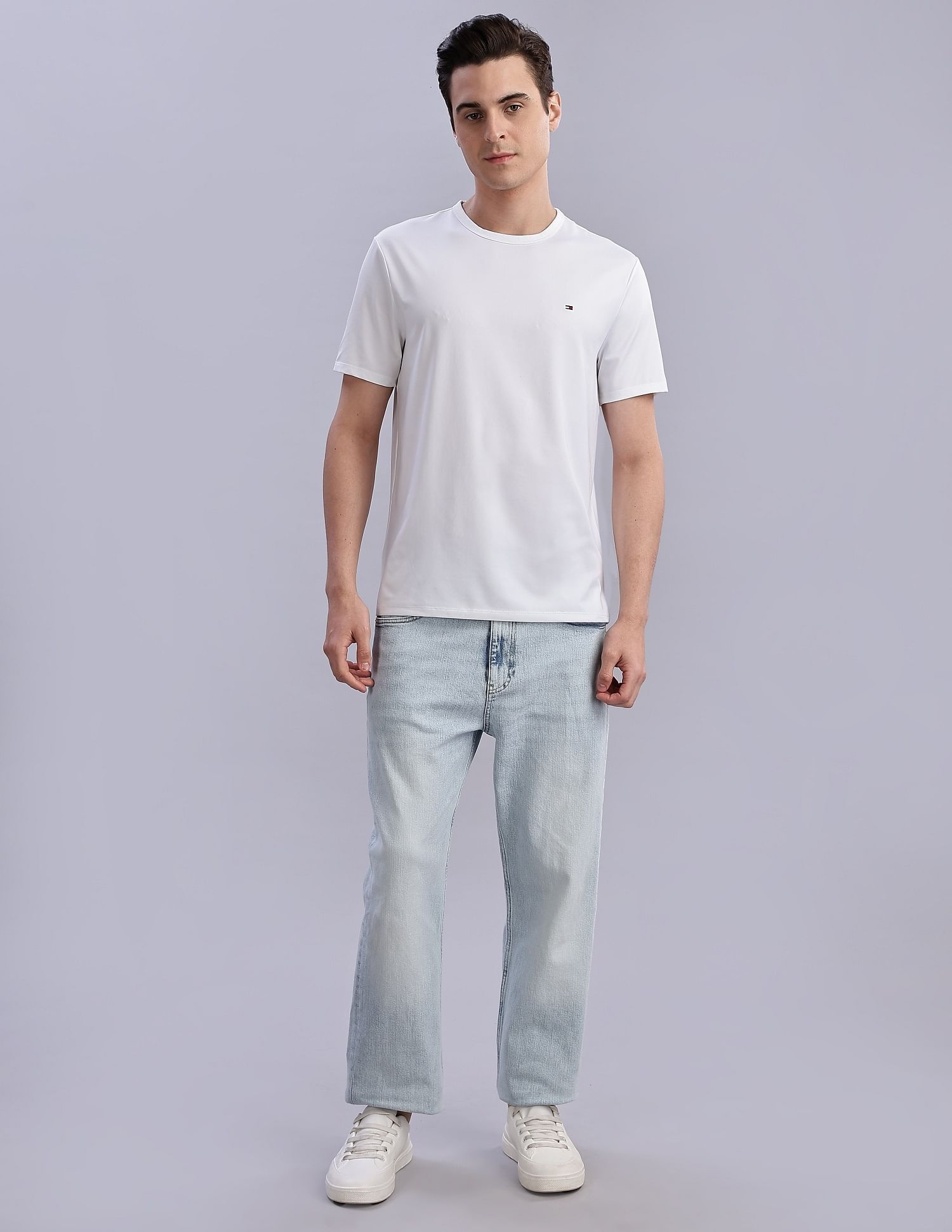 Tommy Hilfiger Solid Regular-Fit Polyester T-Shirts