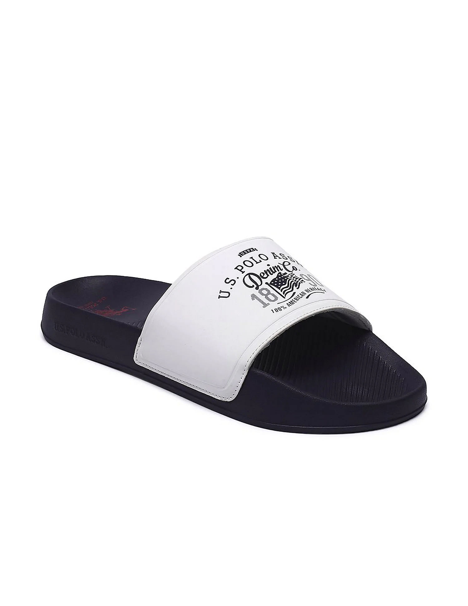 Buy U.S. Polo Assn. Men Brand Print Toplin 4.0 Slides NNNOW