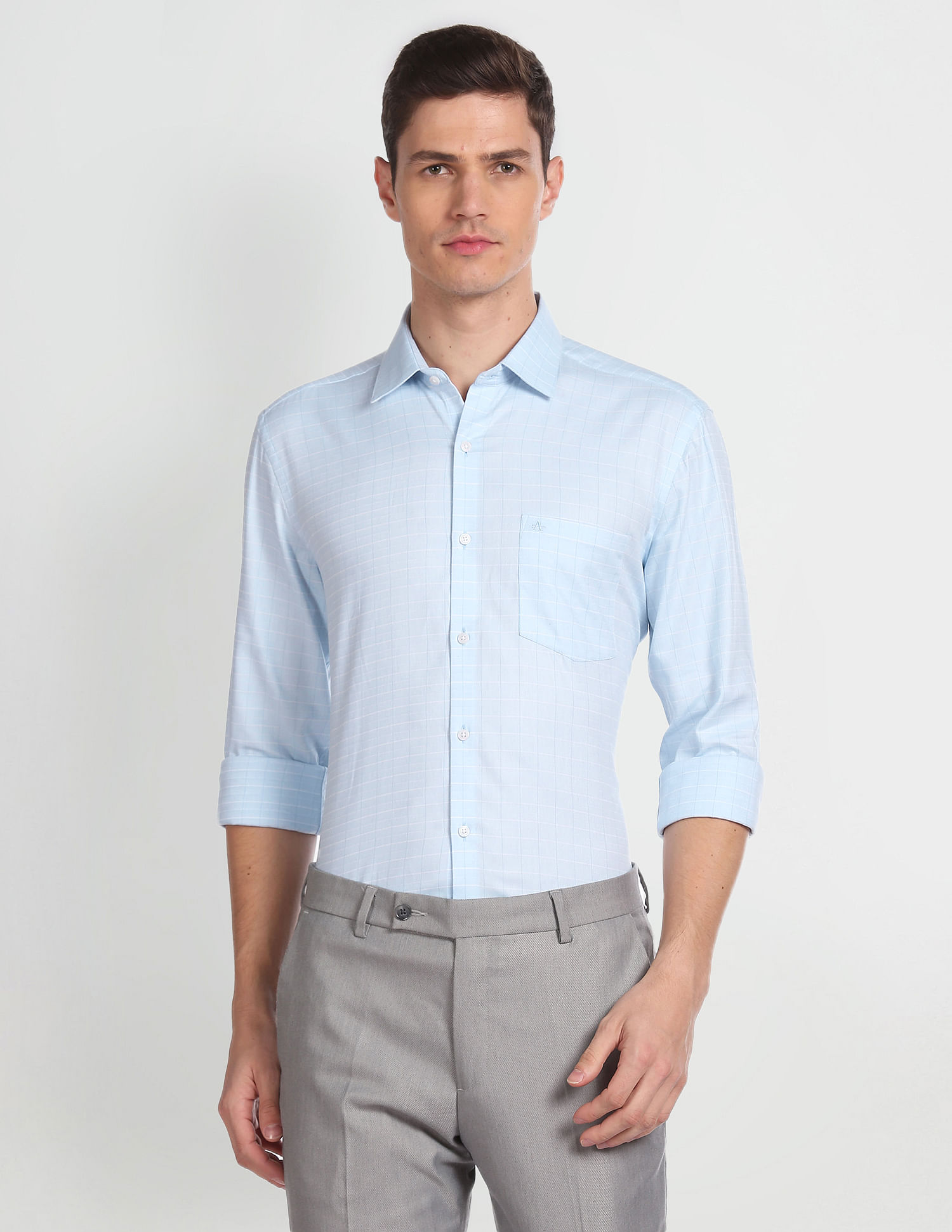 Arrow Patterned Twill Cotton Shirt