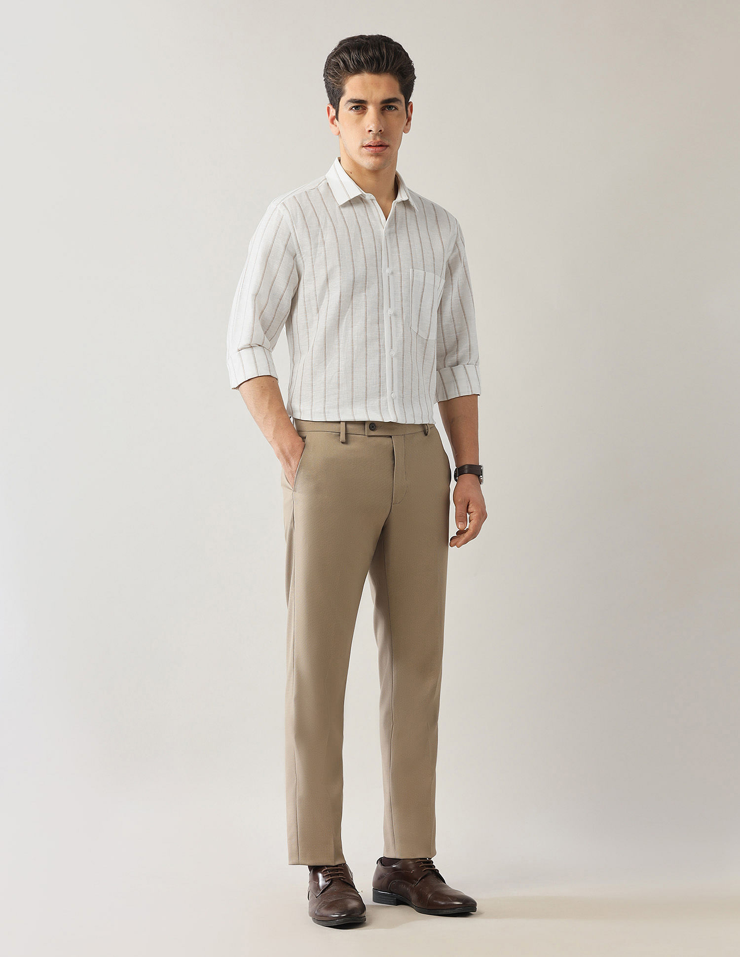 Arrow Vertical Striped Liberty Classic Fit Shirt
