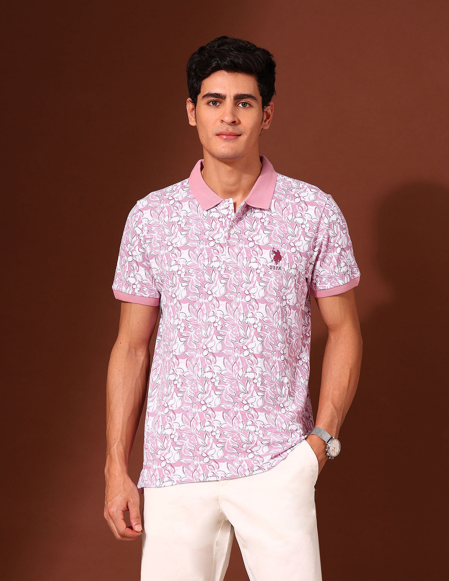 U.S. Polo Assn. Floral Printed Working Holiday Polo Shirt