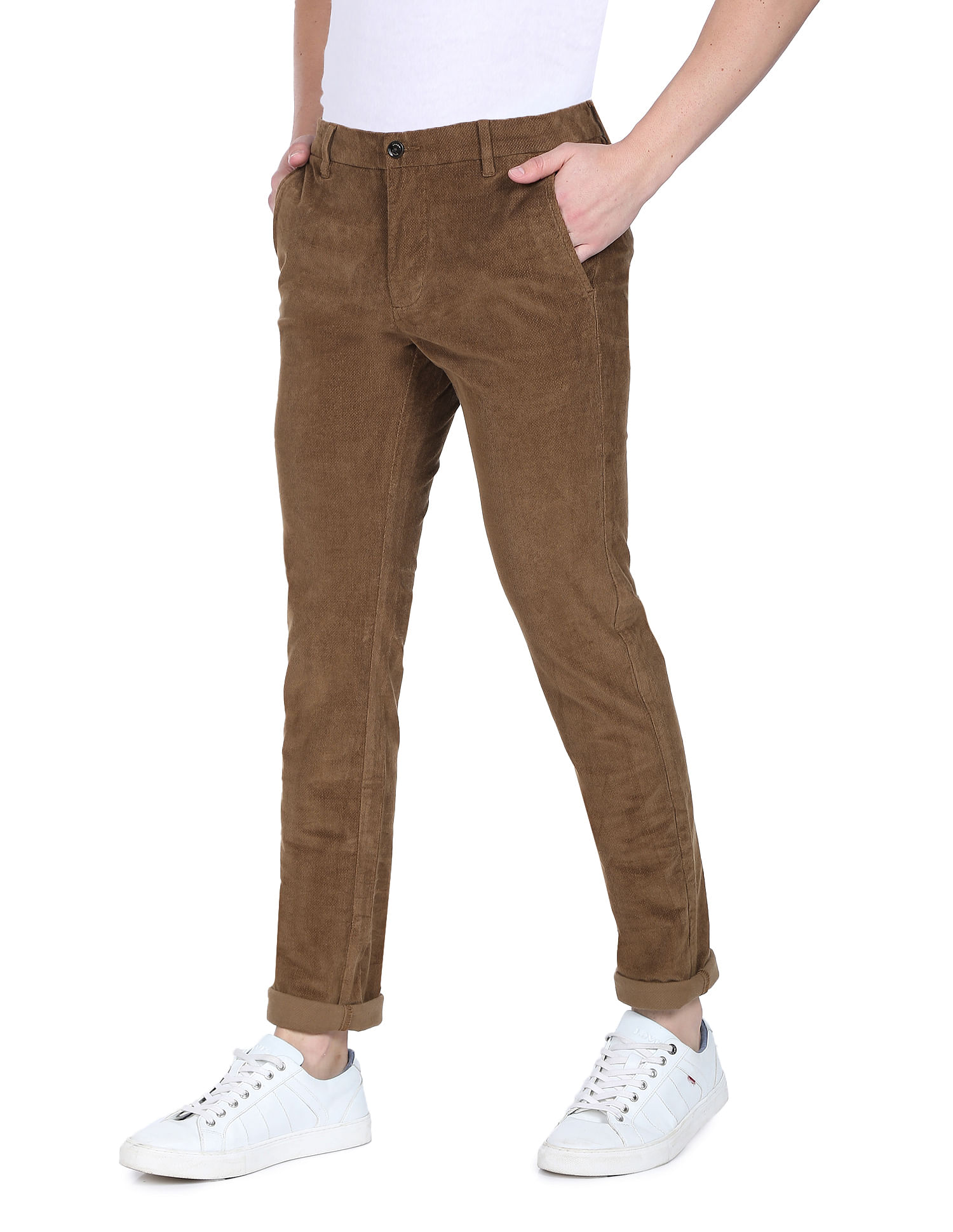 Buy Men Beige Slim Fit Solid Casual Trousers Online - 792324 | Allen Solly-saigonsouth.com.vn