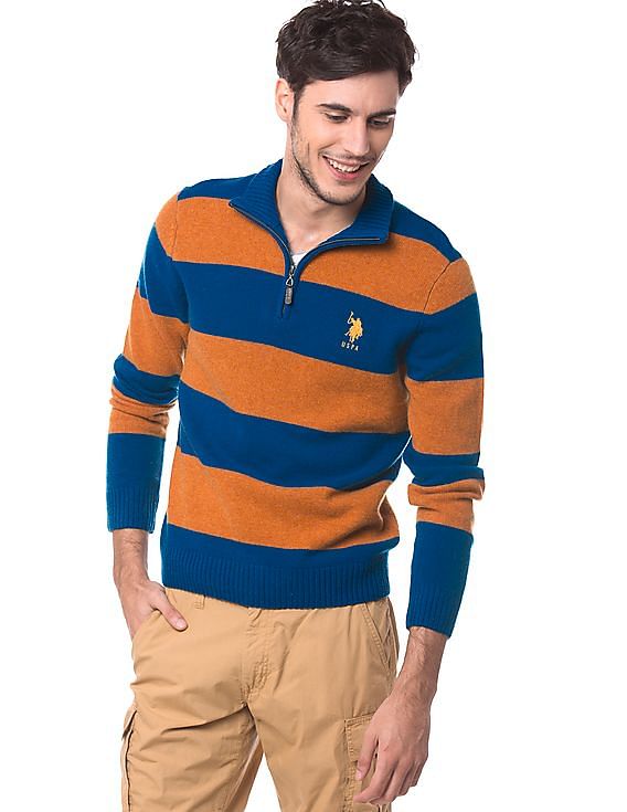 Sweater with collared online shirt mens