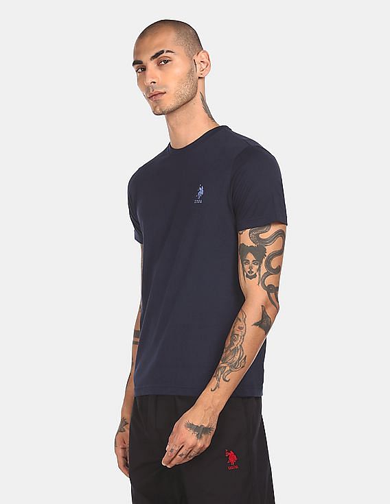 USPA Innerwear Men Navy I633 Comfort Fit Solid Cotton T-Shirt - Pack Of 1