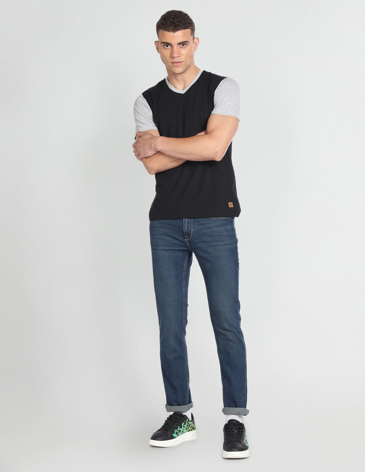Flying Machine Freddie Slim Straight Fit Stone Wash Jeans