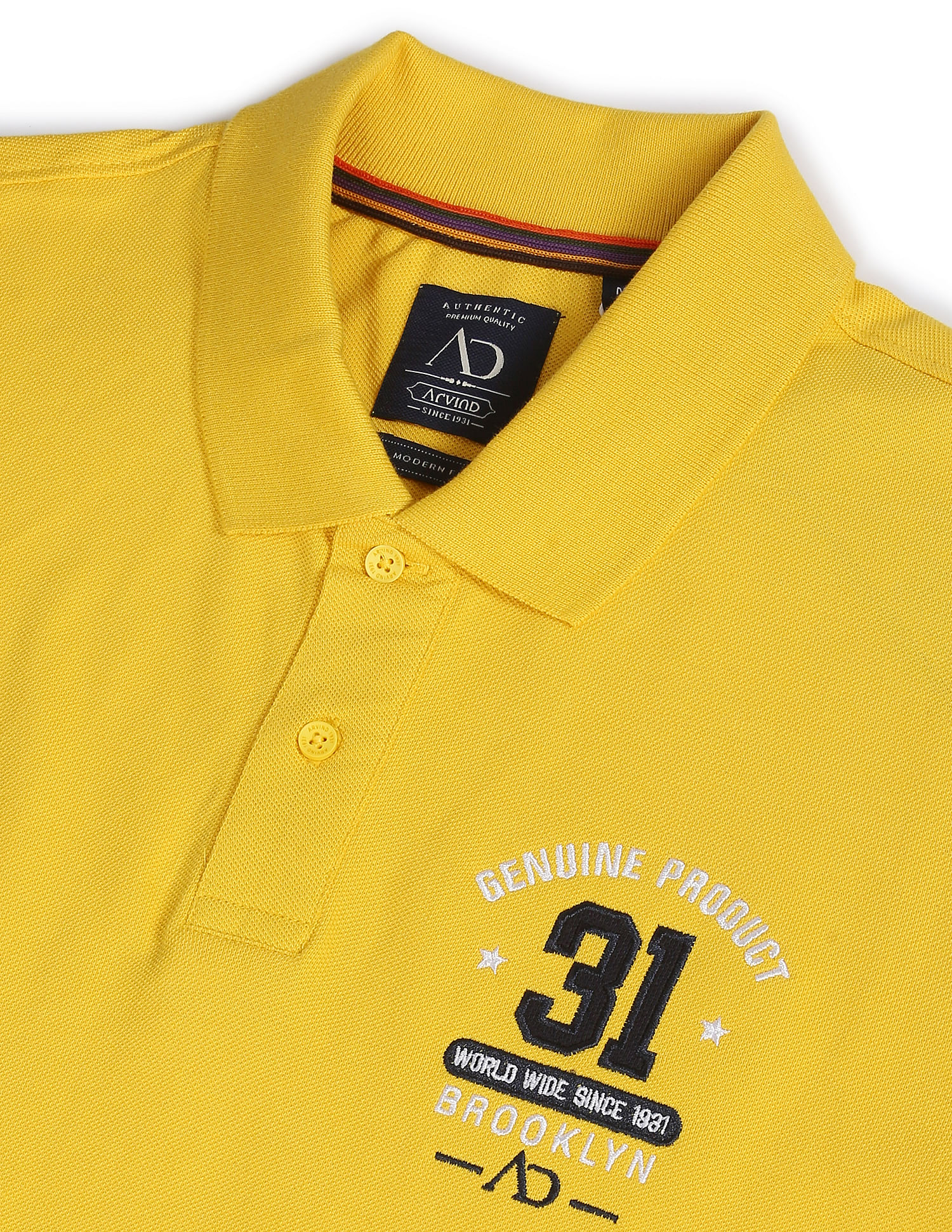 AD by Arvind Solid Sporty Polo Shirt
