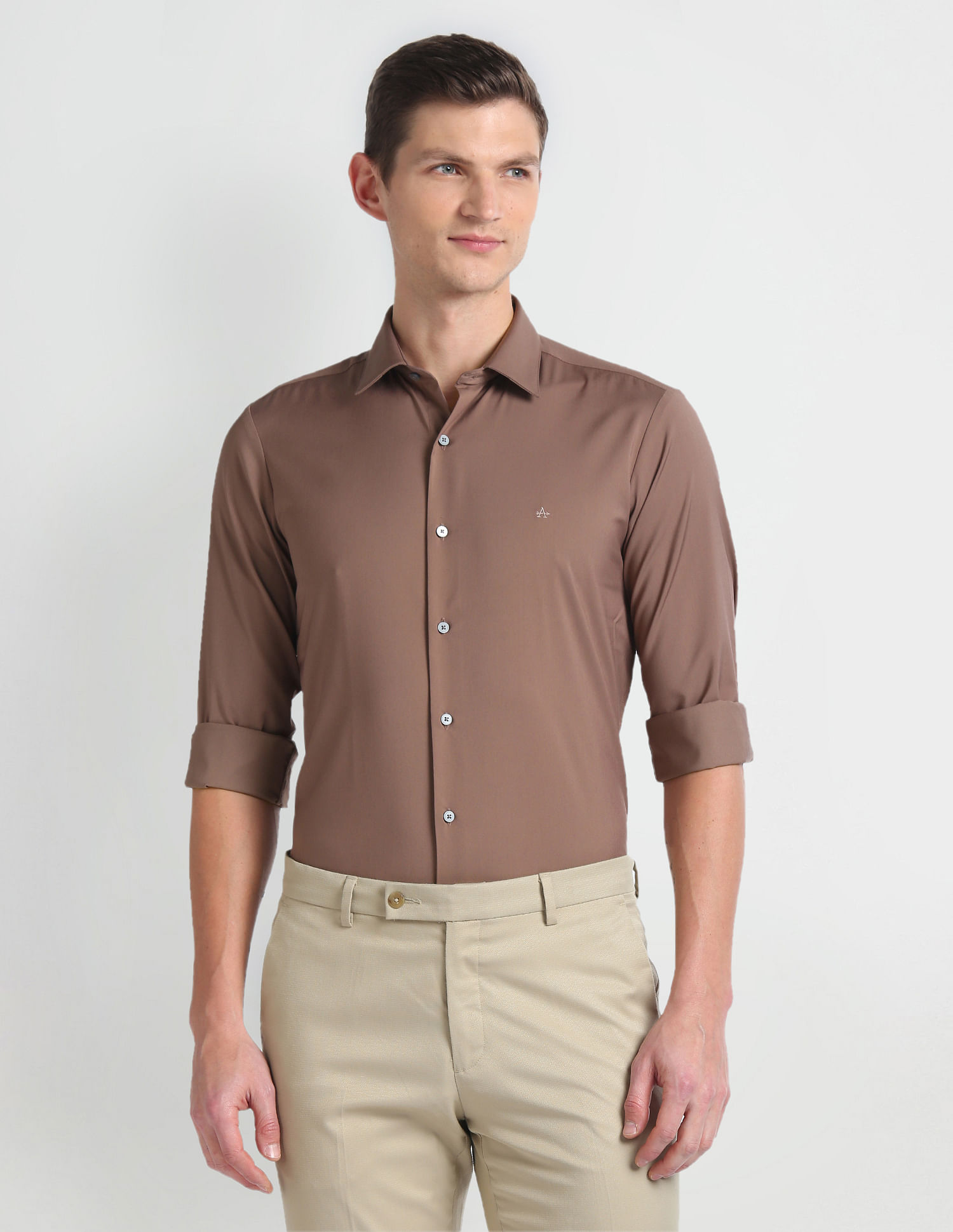 Arrow Newyork Brooklyn Super Slim Fit Solid Shirt
