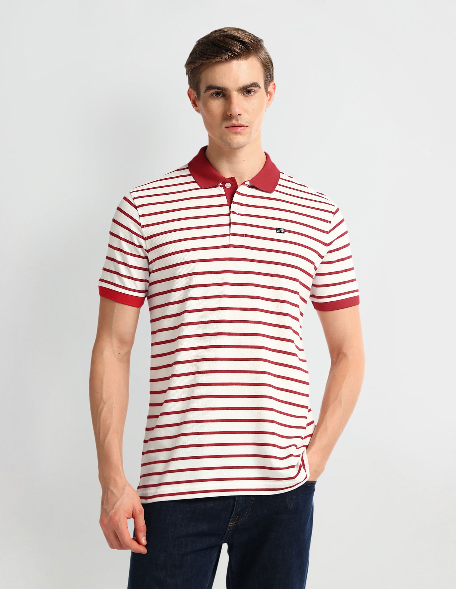 Arrow Sport Regular Fit Striped Polo Shirt
