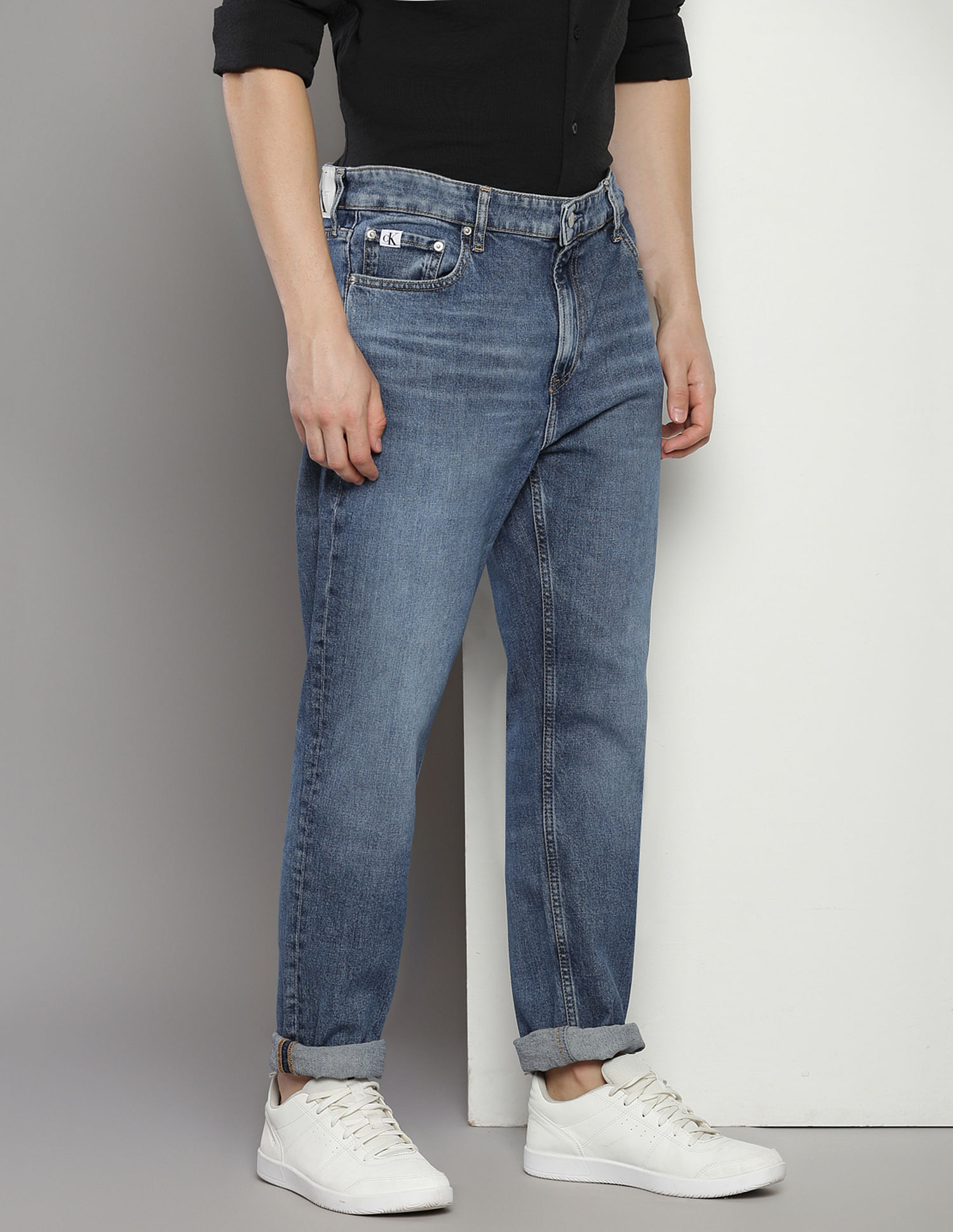 Calvin Klein Mid Rise Stone Wash Jeans
