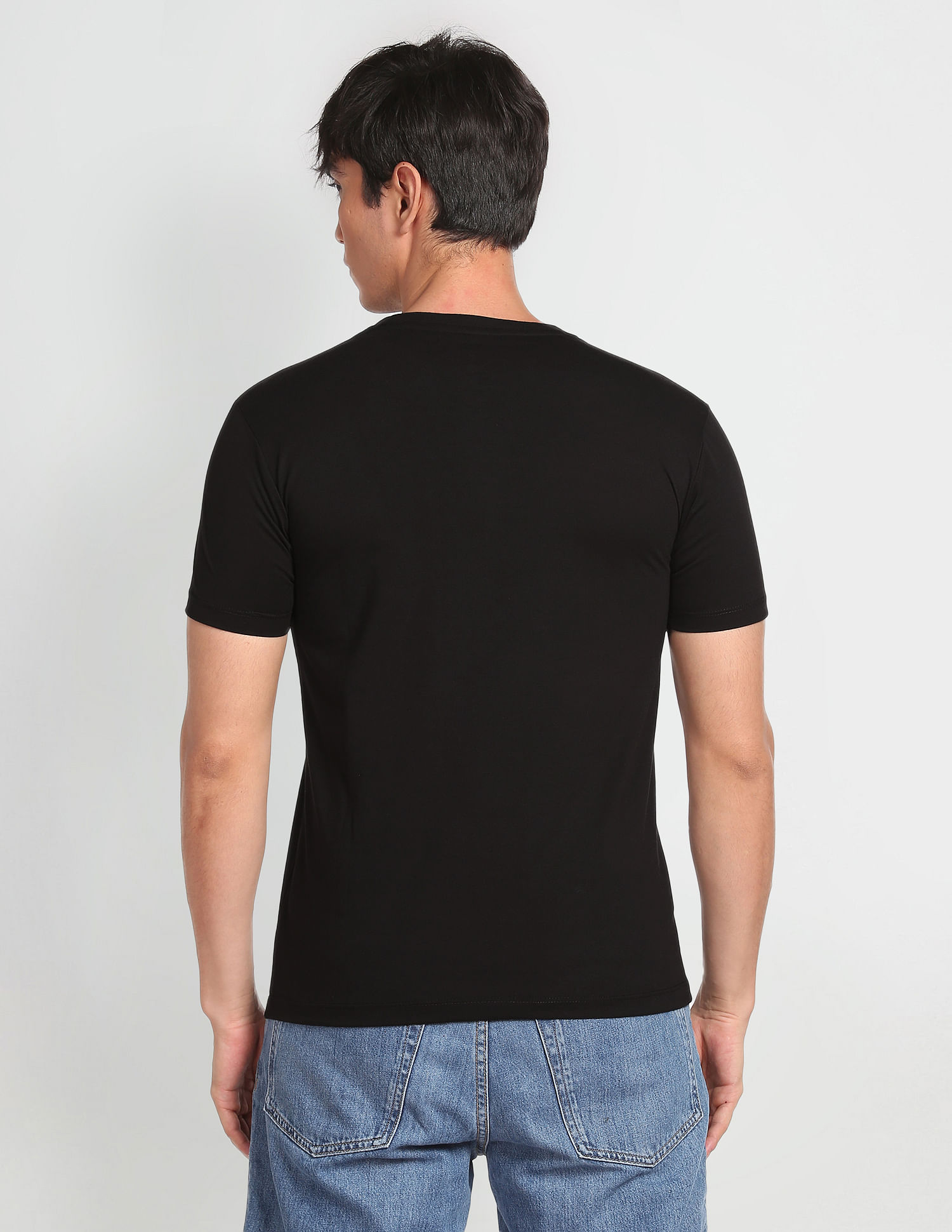 Flying Machine Solid Crew Neck T-Shirt