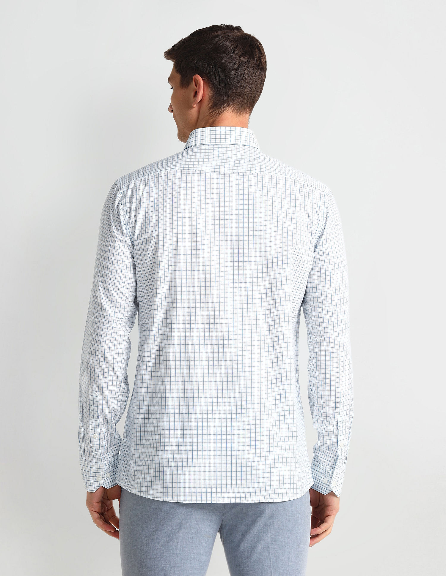 Arrow Manhattan Slim Windowpane Checked Shirt