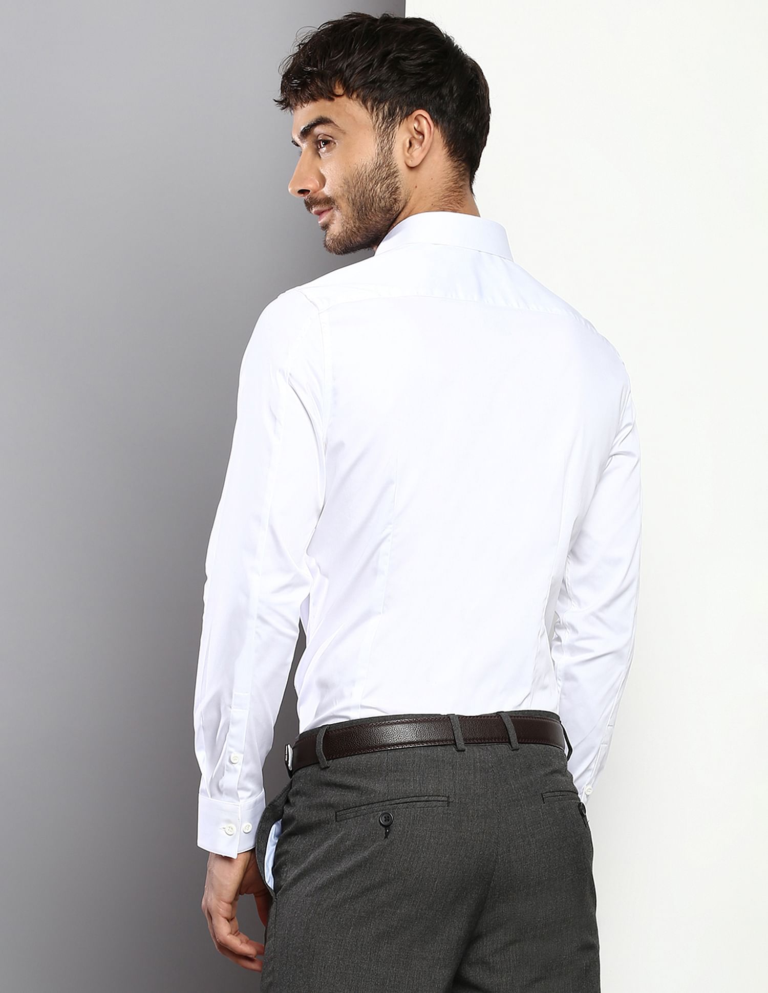Calvin Klein Jeans Stretch Satin Solid Casual Shirt