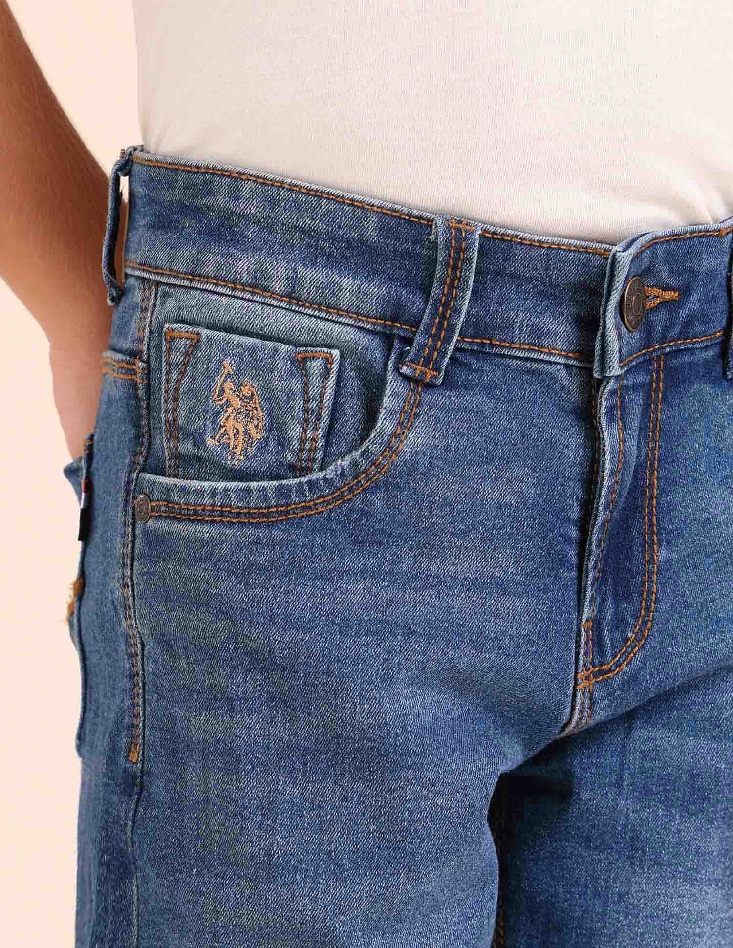 U.S. Polo Assn. Kids Boys Relaxed Fit Blue Jeans
